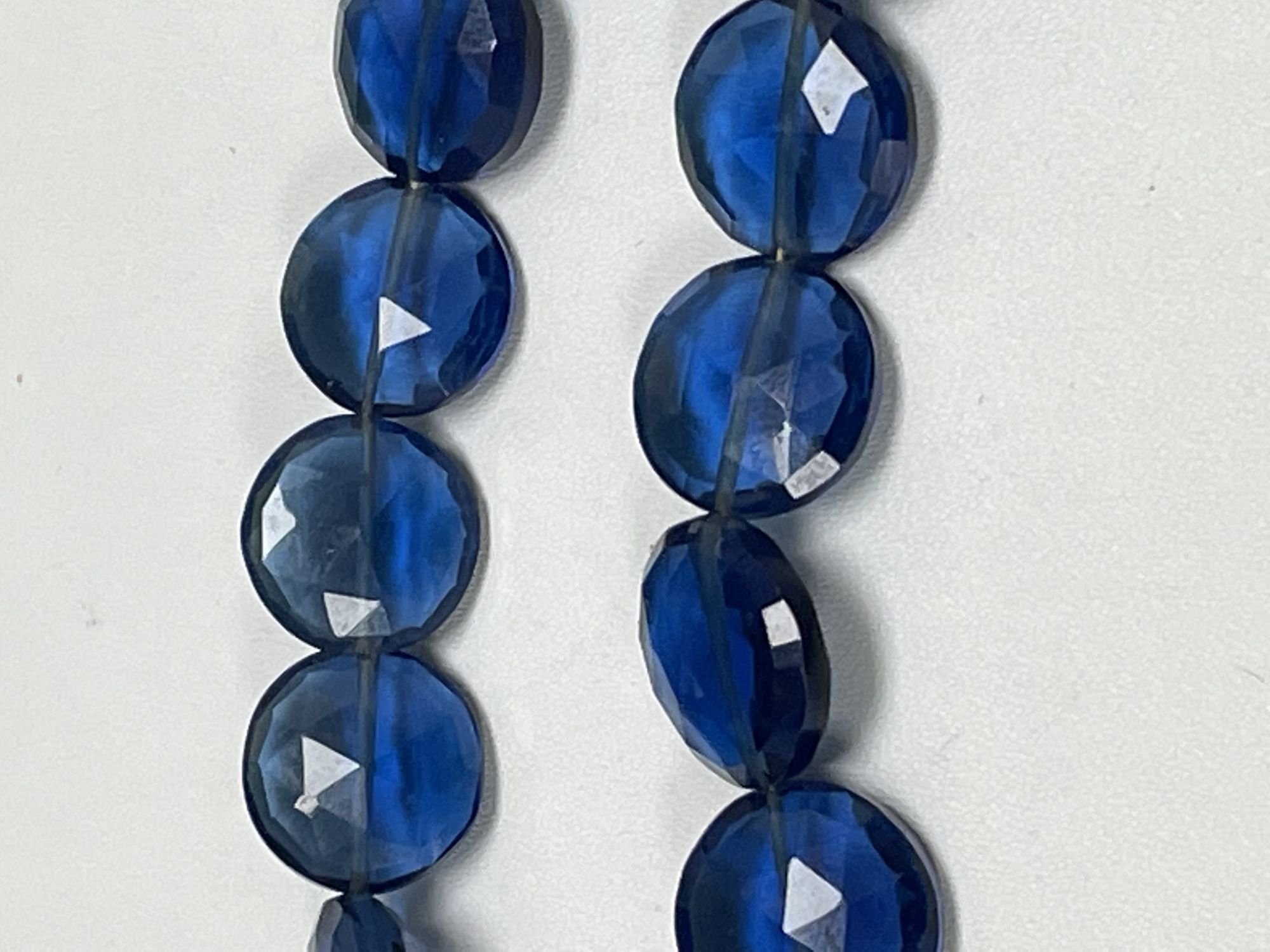 Blue Hydro Quartz Coin Faceted