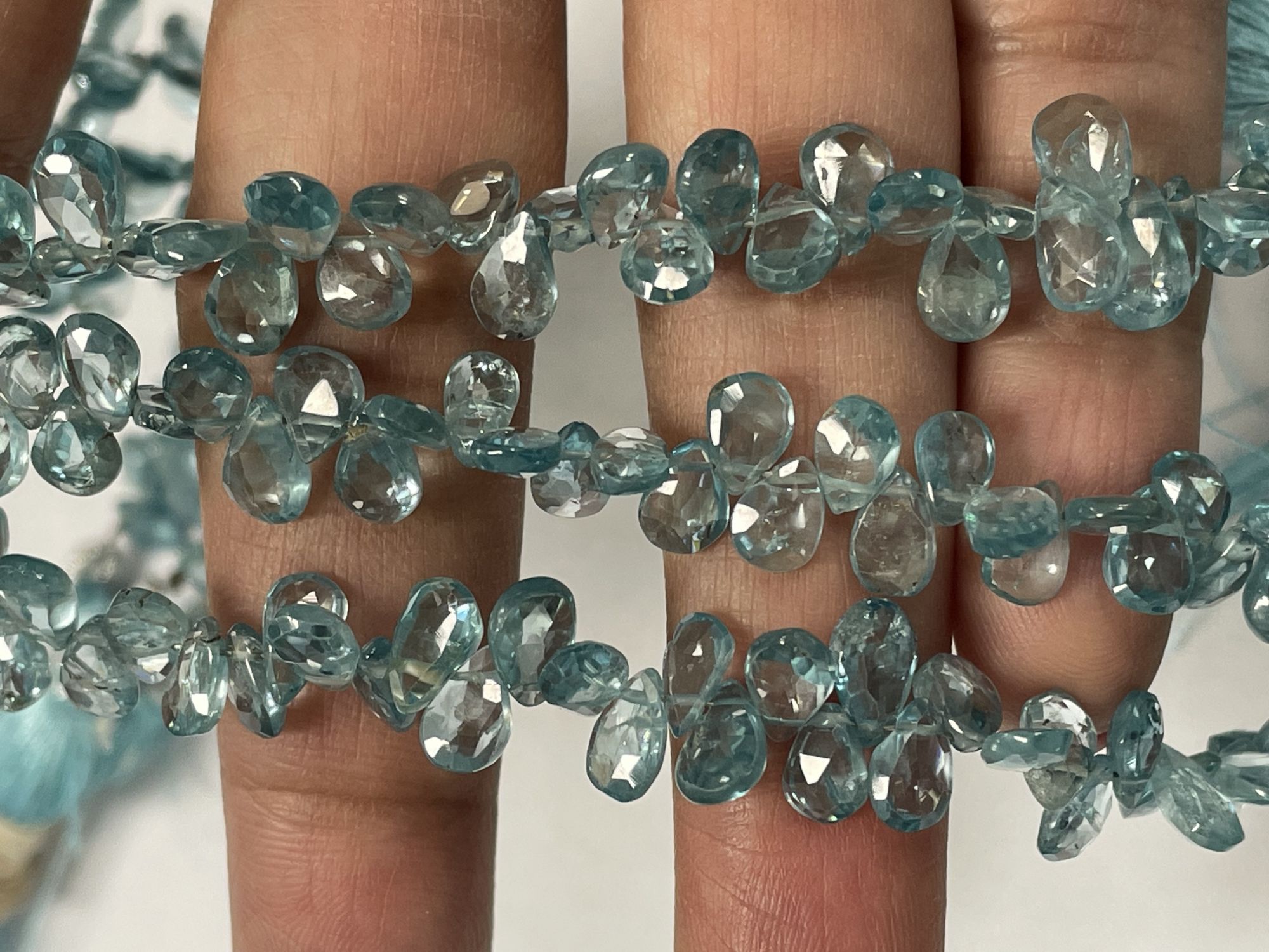 Blue Zircon Pear Faceted