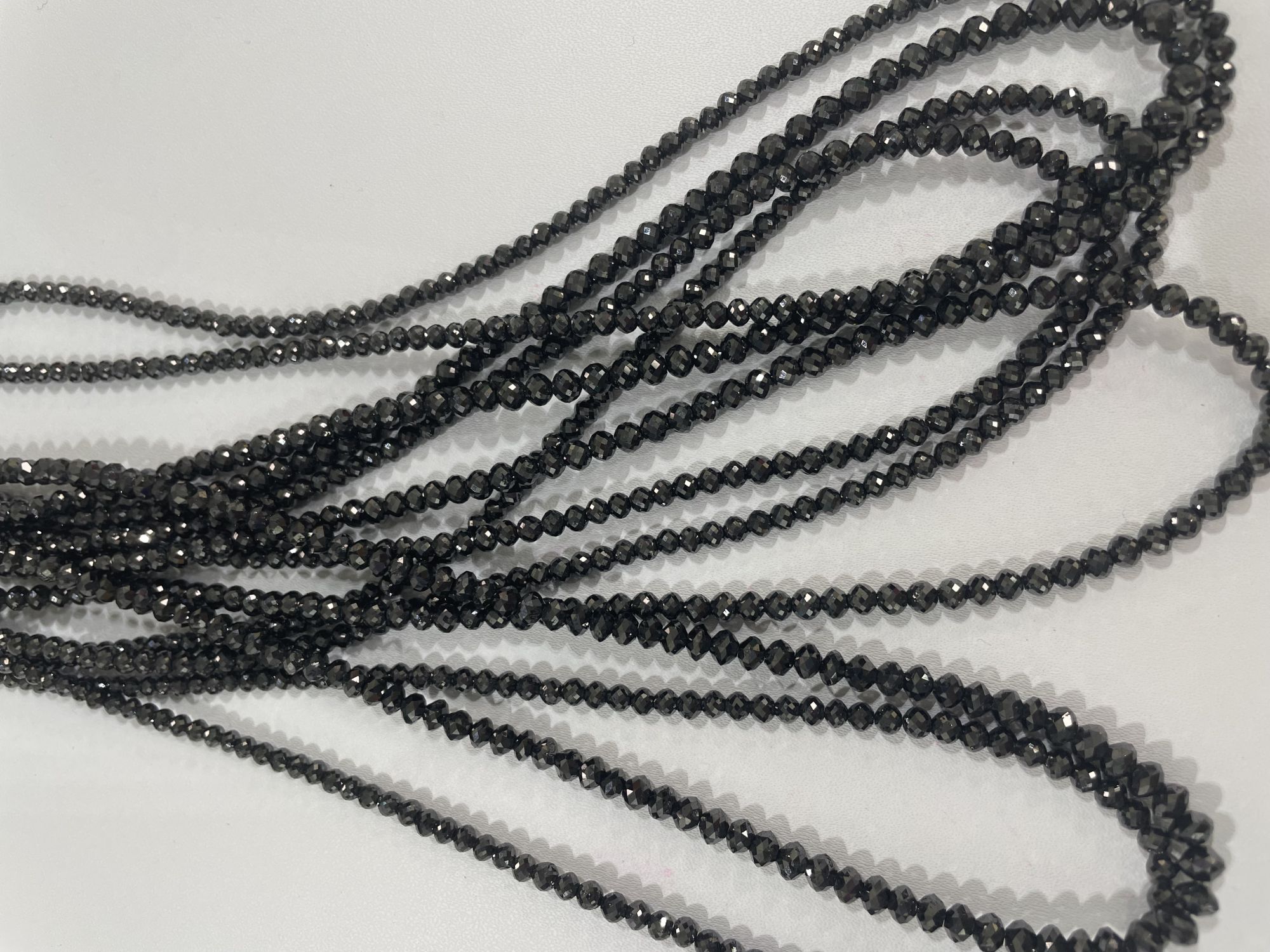 Natural Black Diamond Rondelle Faceted