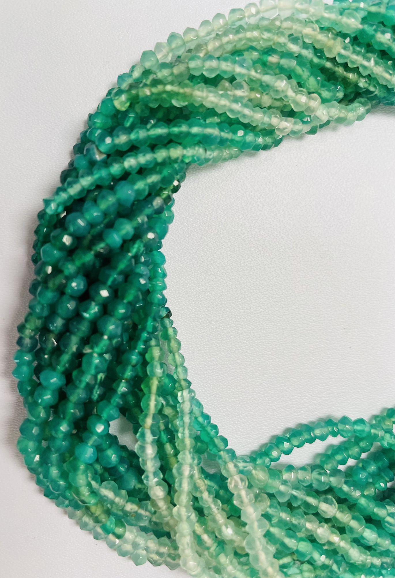 Shaded Onyx Rondelle Faceted