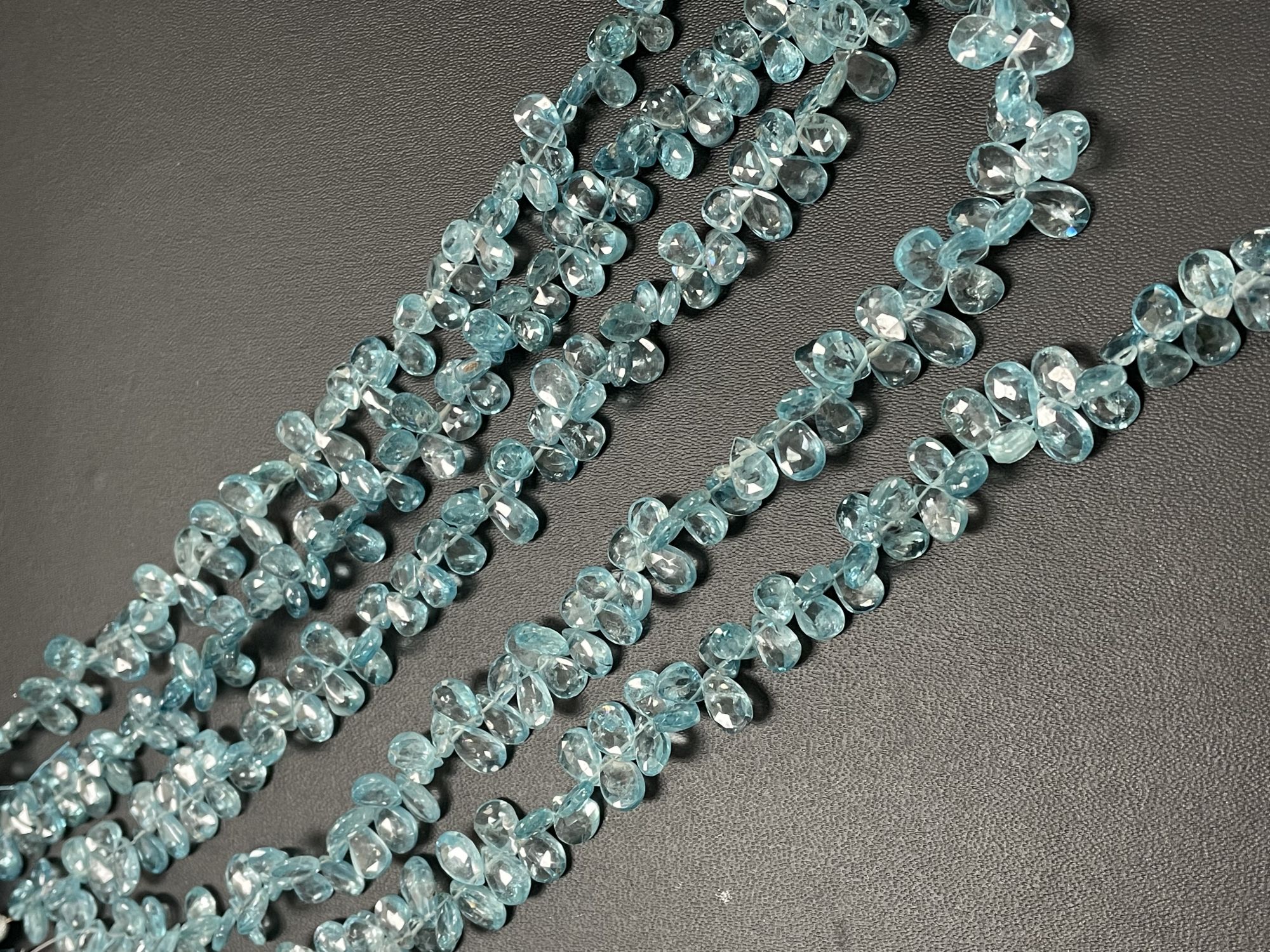 Blue Zircon Pear Faceted