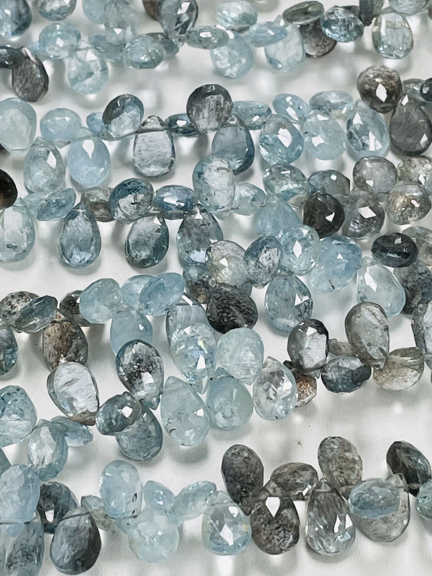 Copper Aquamarine Pear Faceted