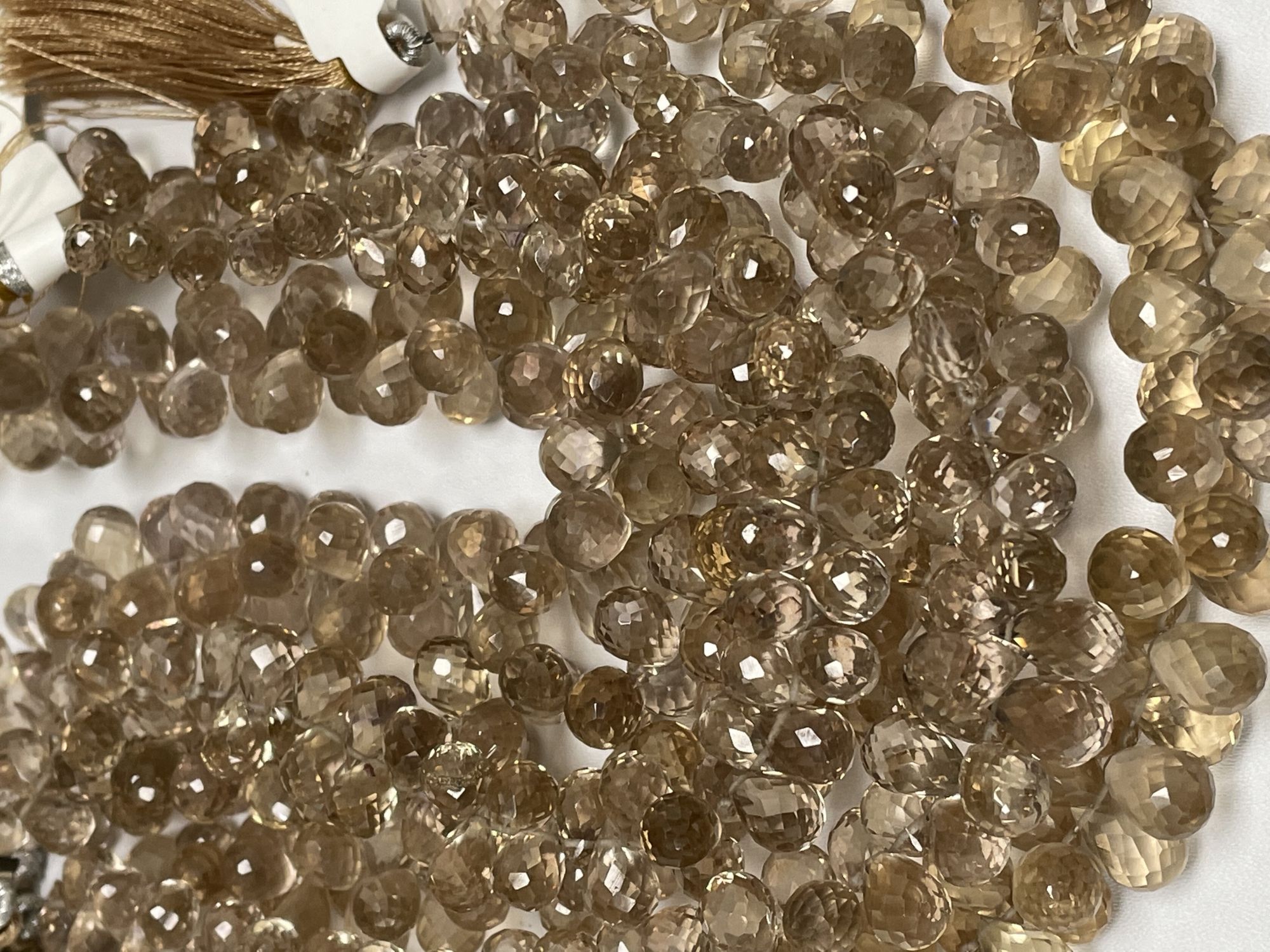 Champagne Quartz Drop Faceted