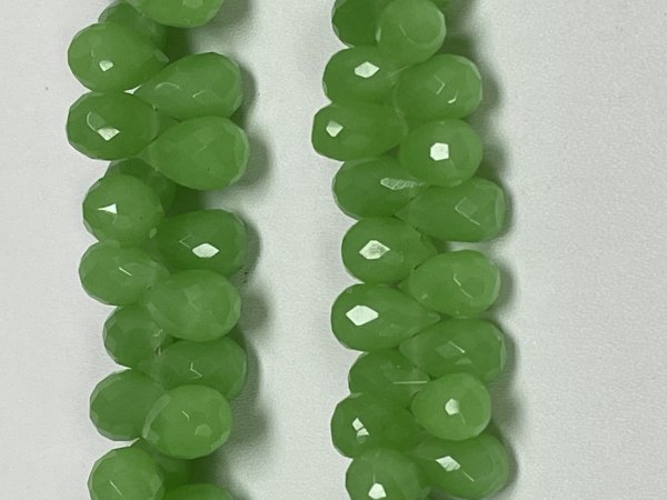 Green Chalcedony Drops Faceted