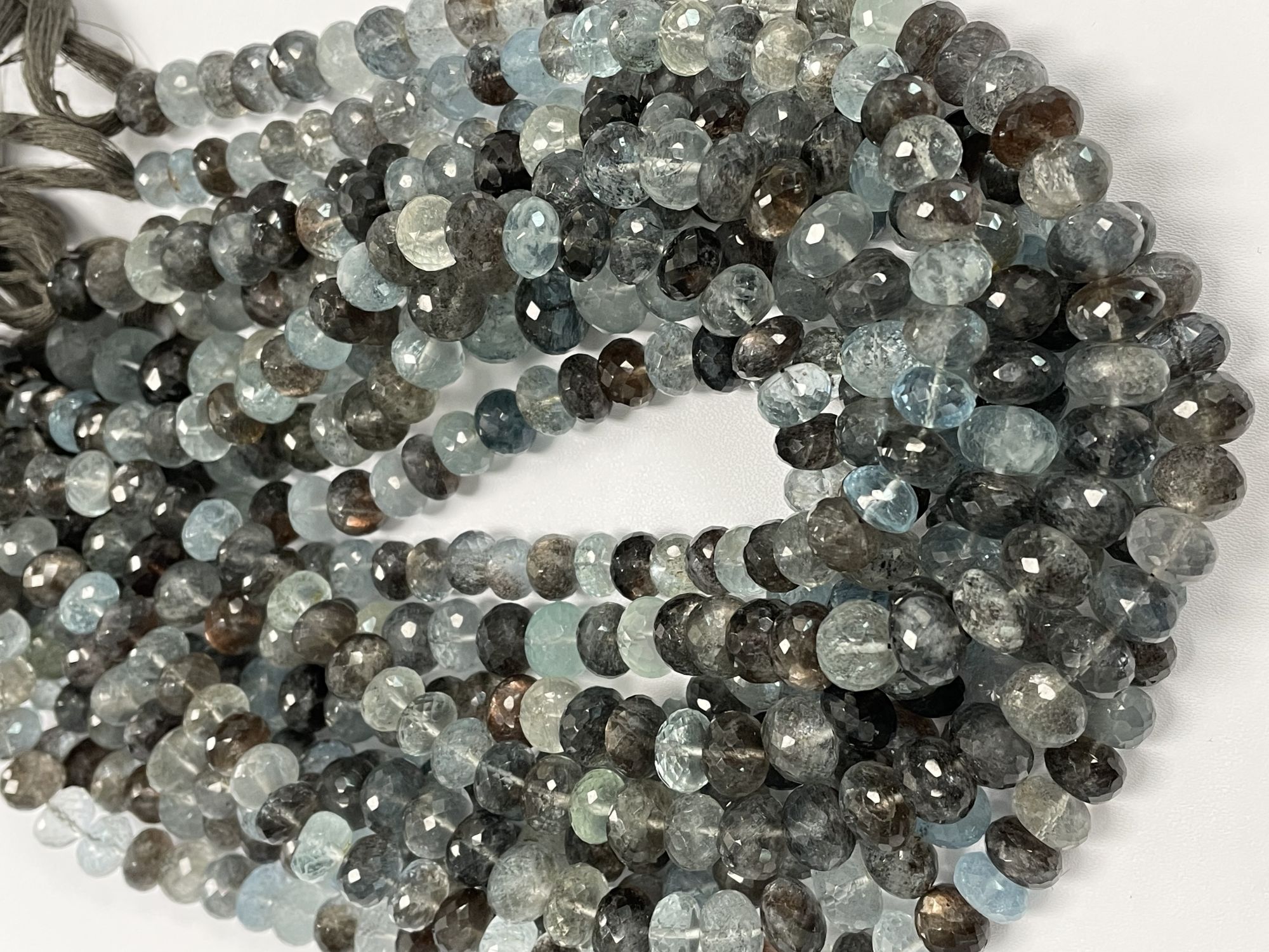 Copper Aquamarine Rondelle Faceted