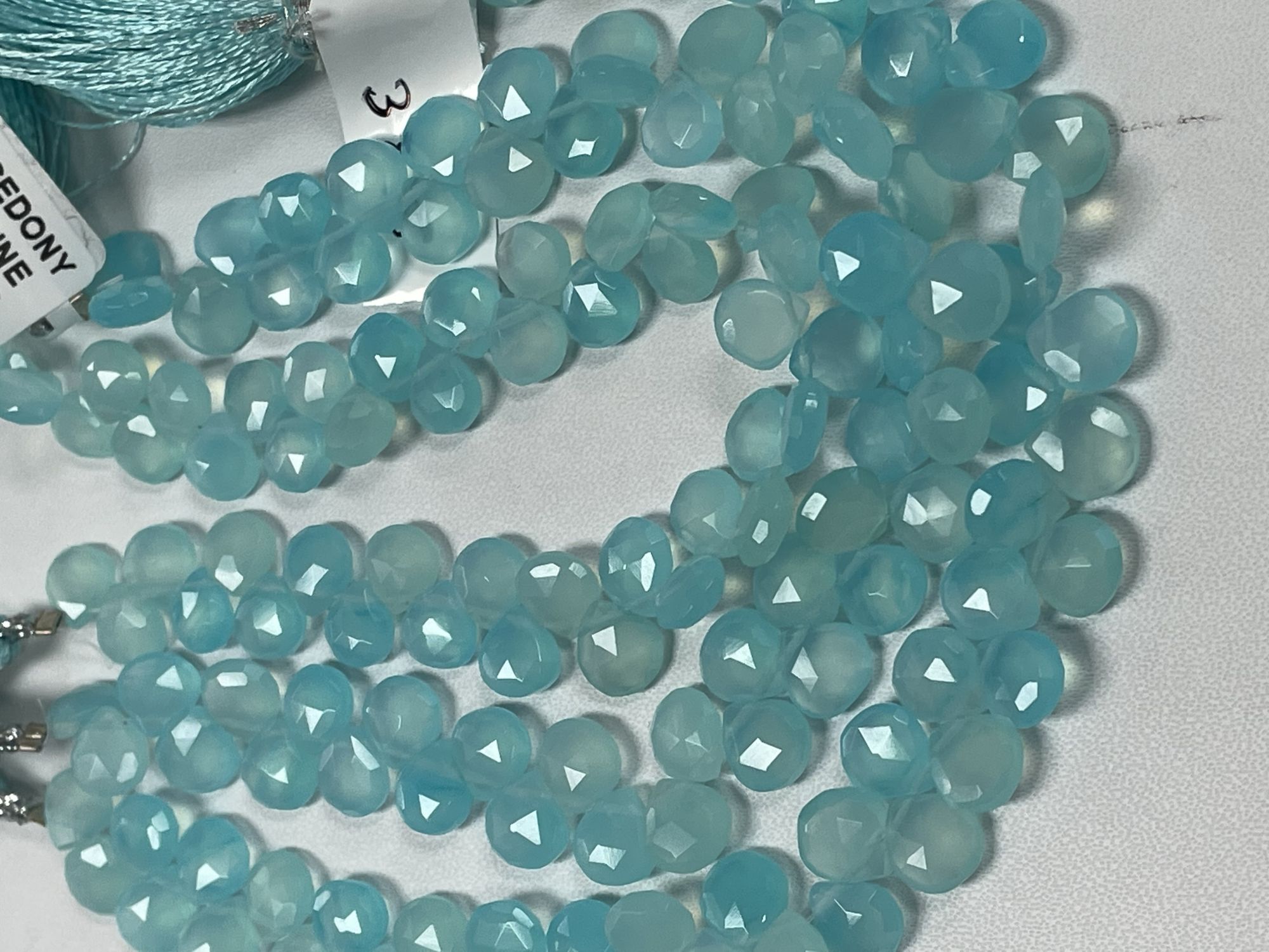 Aqua Chalcedony Heart Faceted