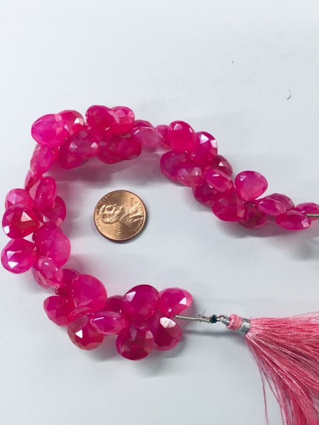Hot pink chalcedony dyed