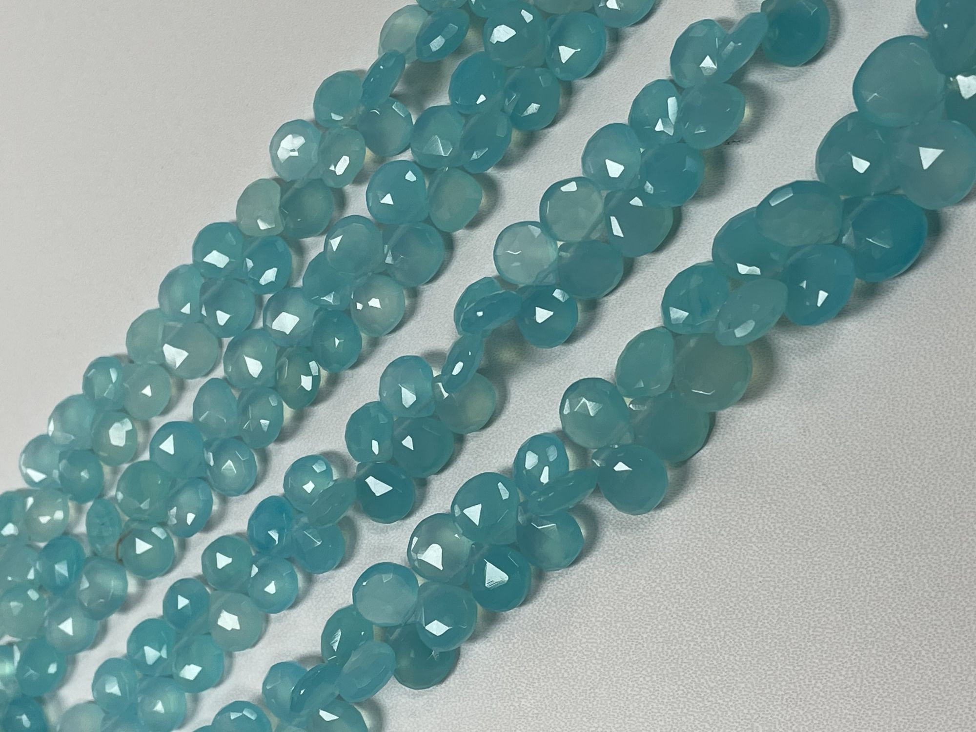 Aqua Chalcedony Heart Faceted