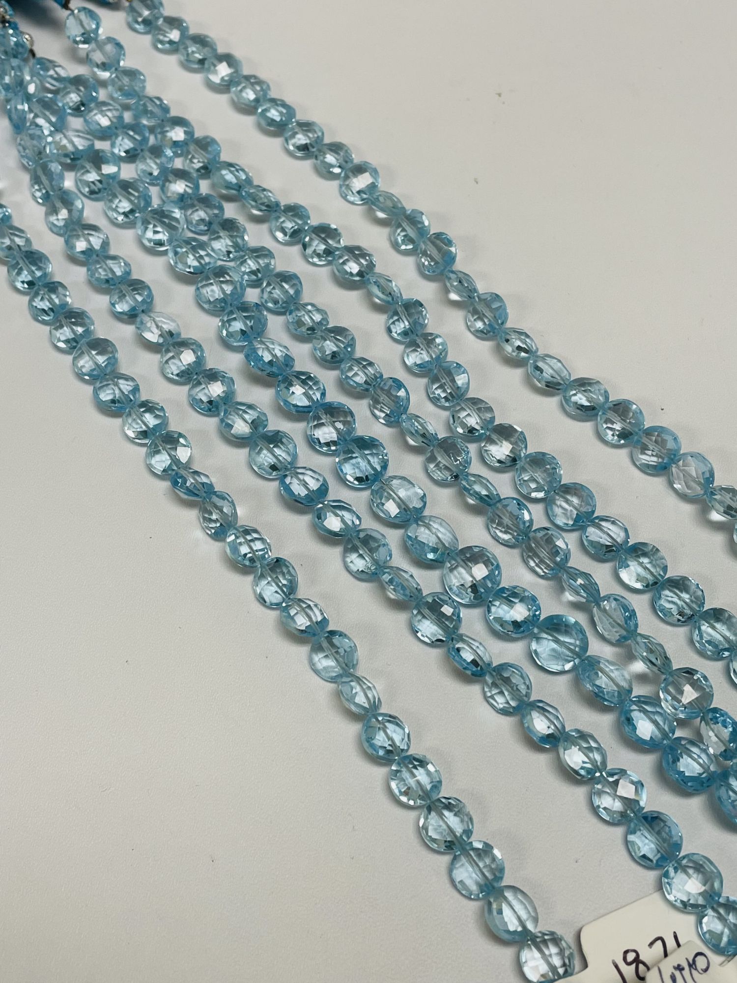 Sky Blue Topaz Coin Checkerboard Cut