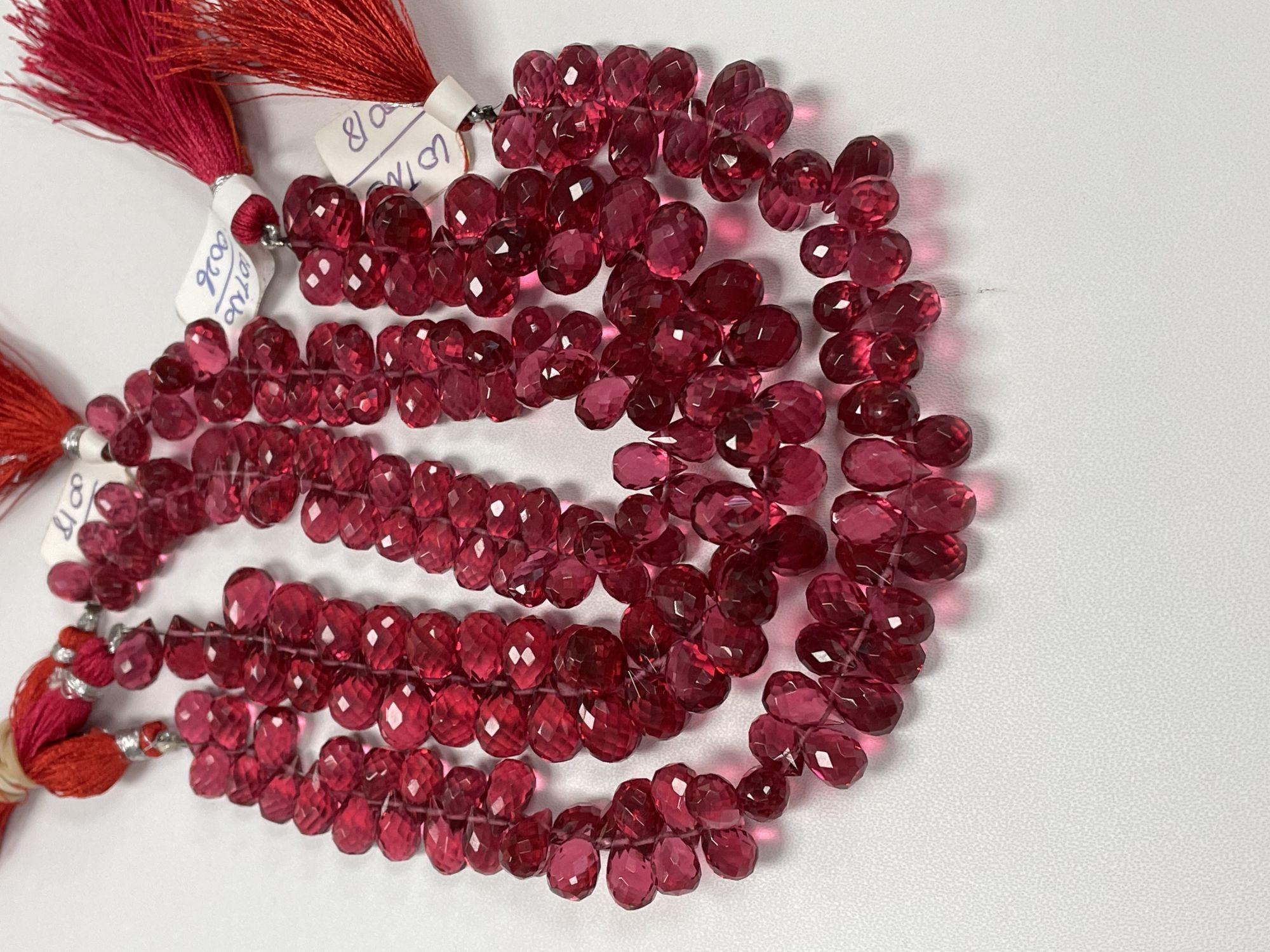 Rubilite Hydro Quartz Drop Faceted
