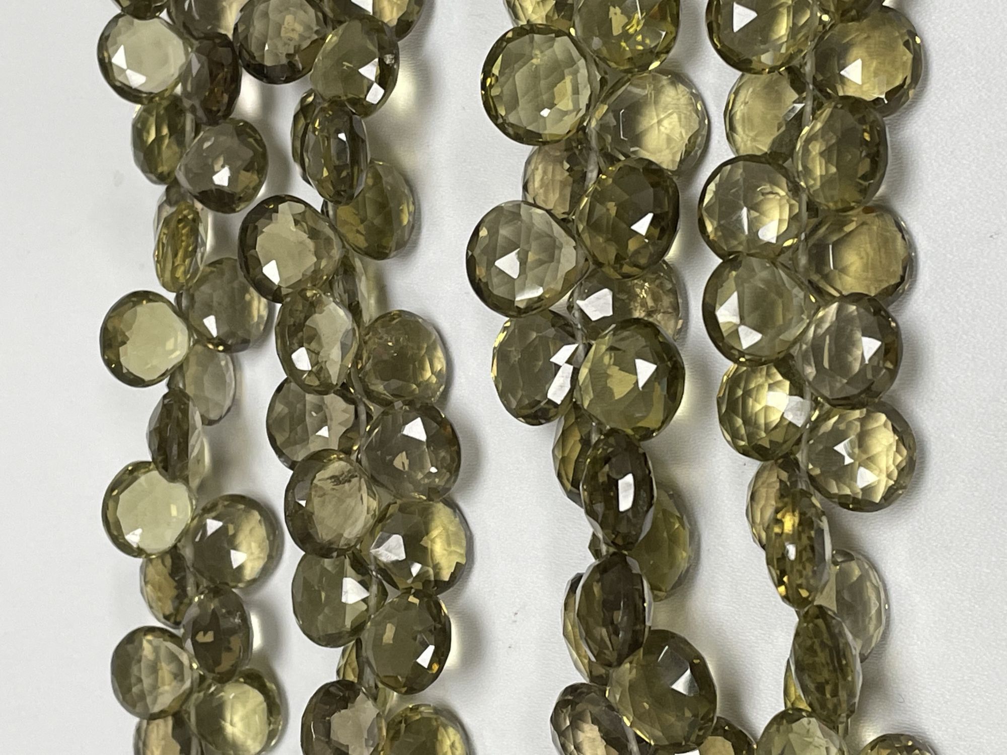 Olive Quartz Heart Faceted