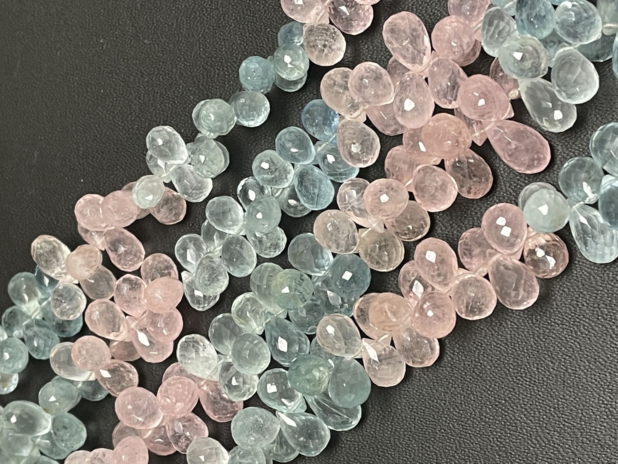 Multi Aquamarine Drop Faceted
