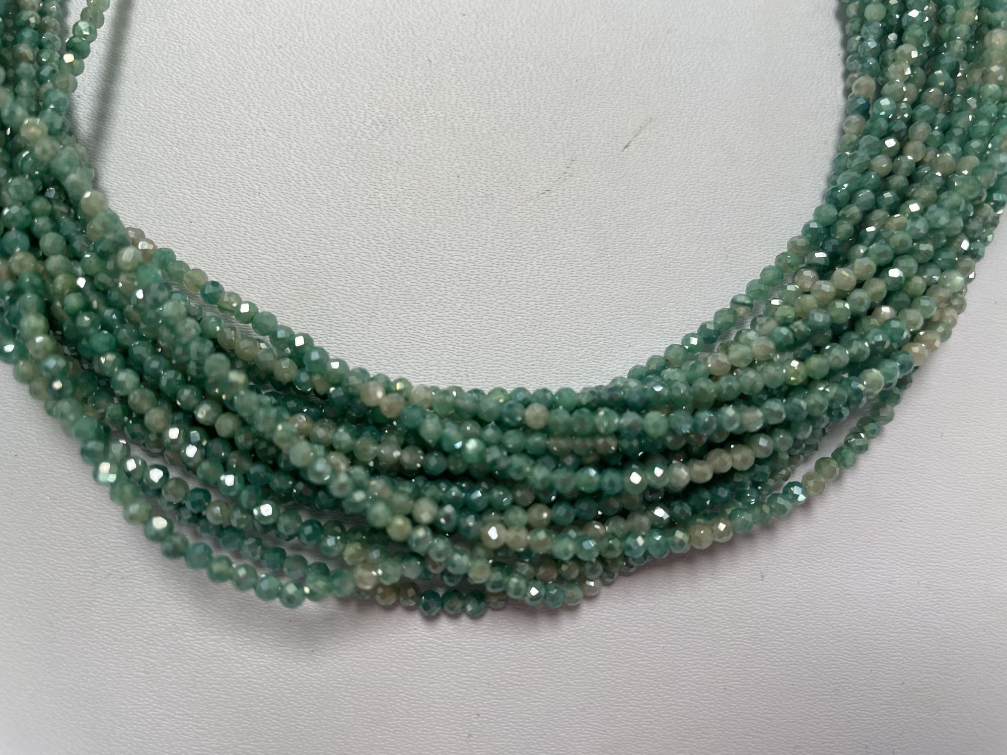 Shaded Coated Moonstone Rondelle Faceted