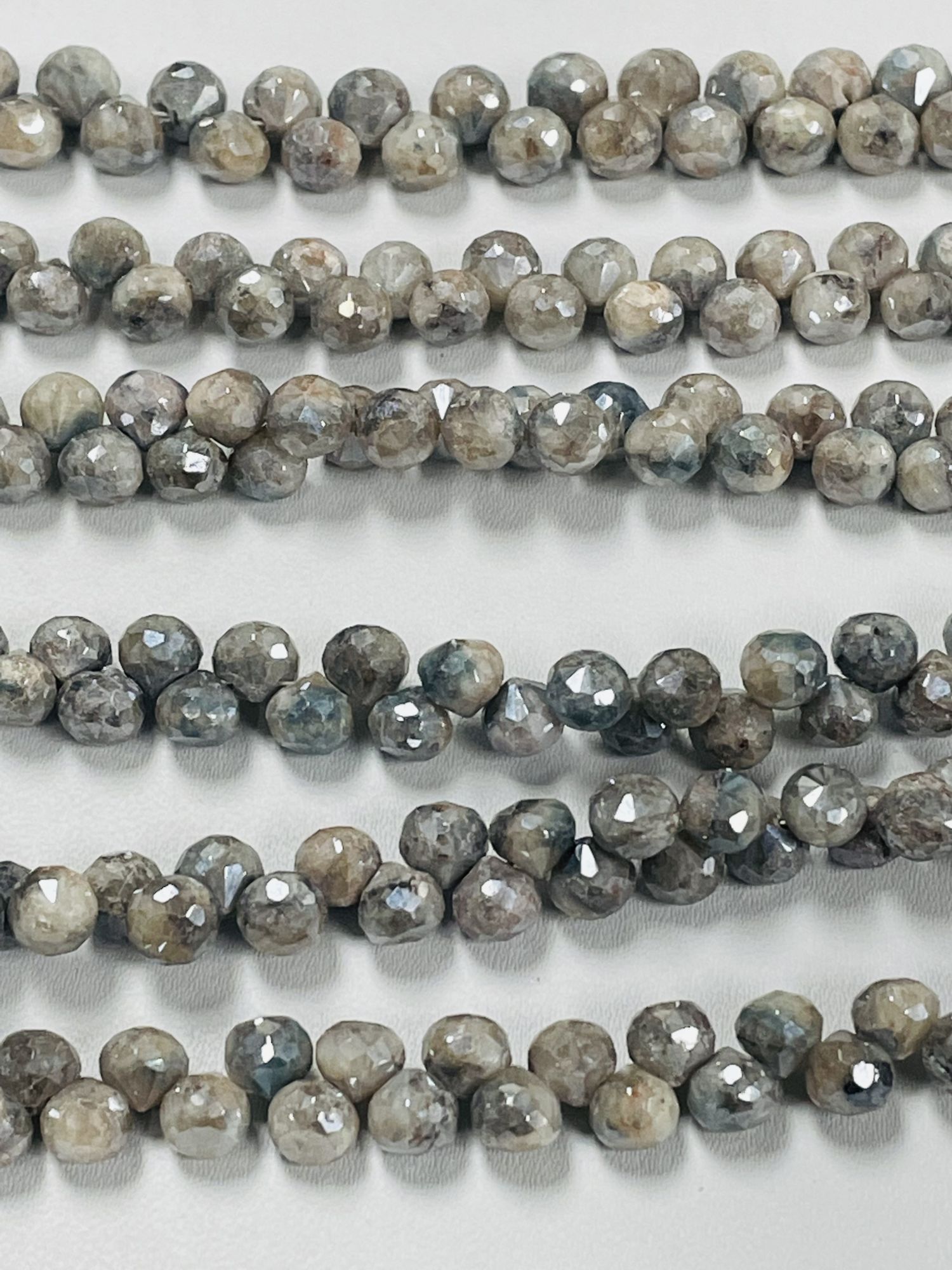 Grey White Silverite Onion Faceted