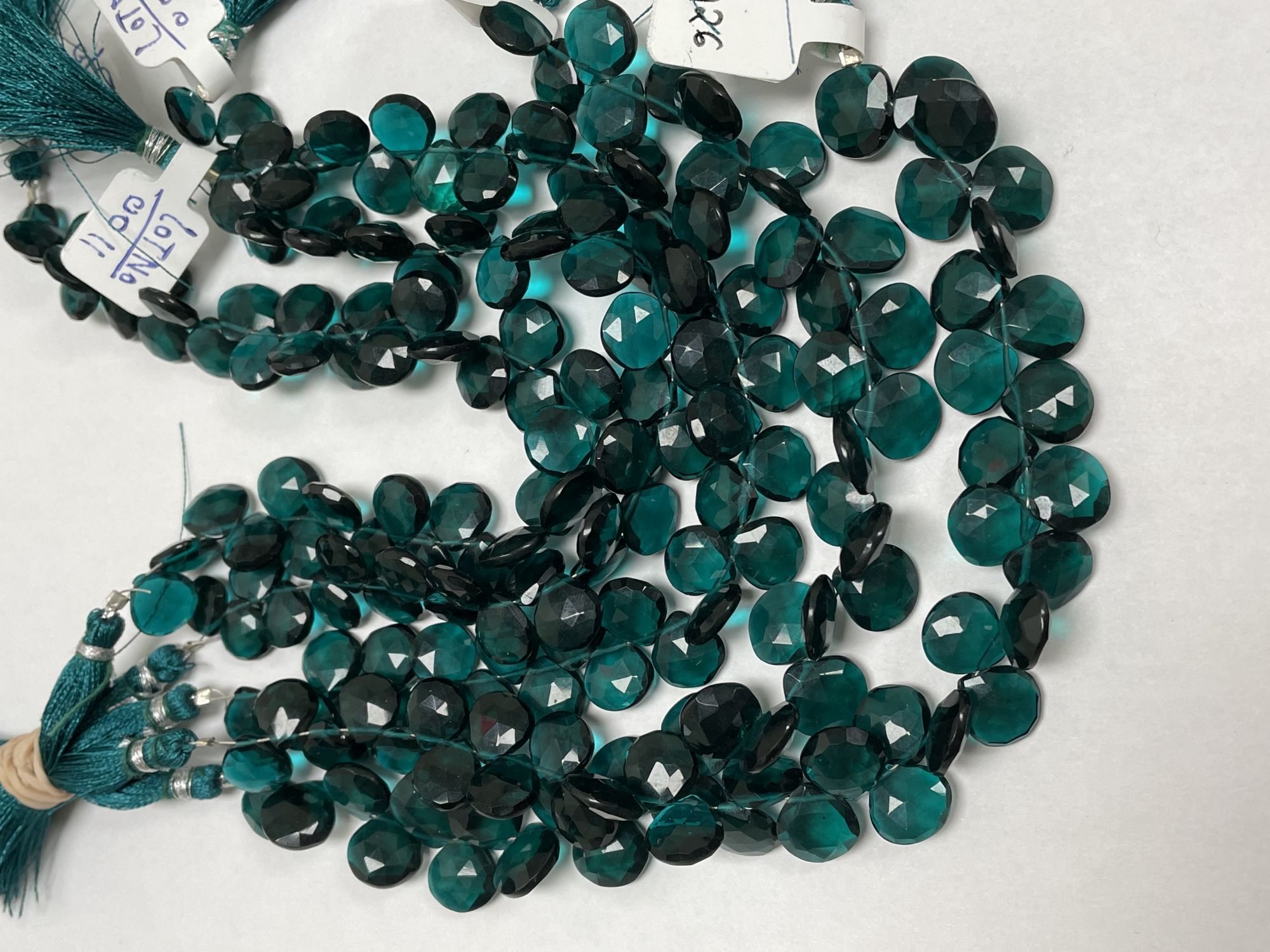 Teal Hydro Quartz Heart Faceted