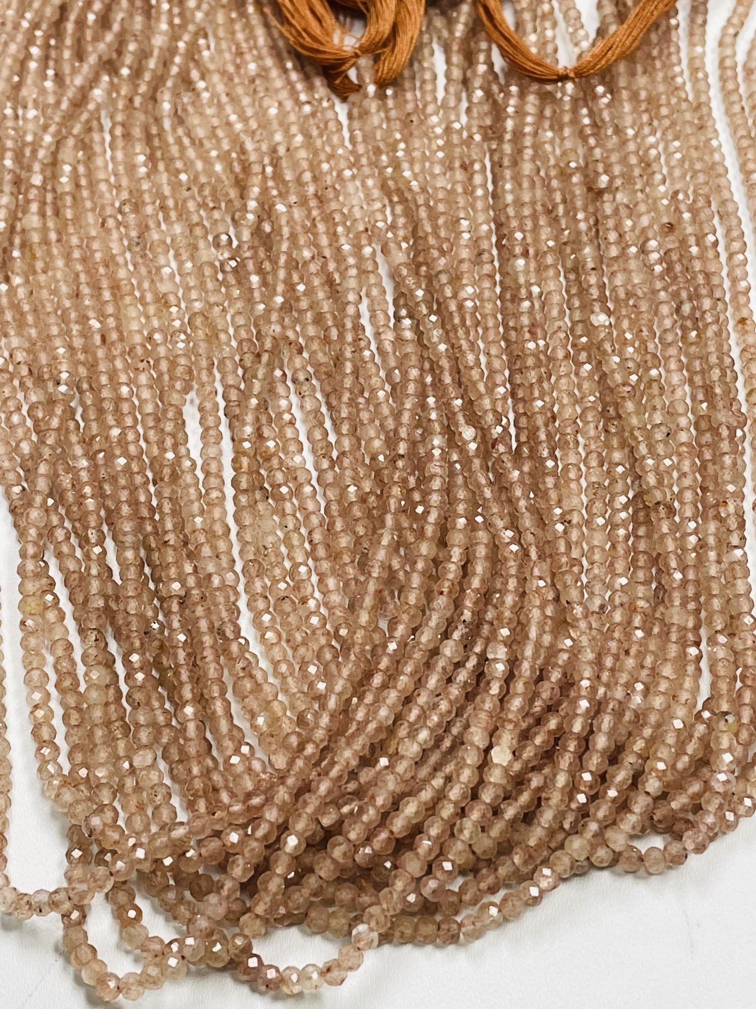 Brown Strawberry Quartz Rondelle Faceted