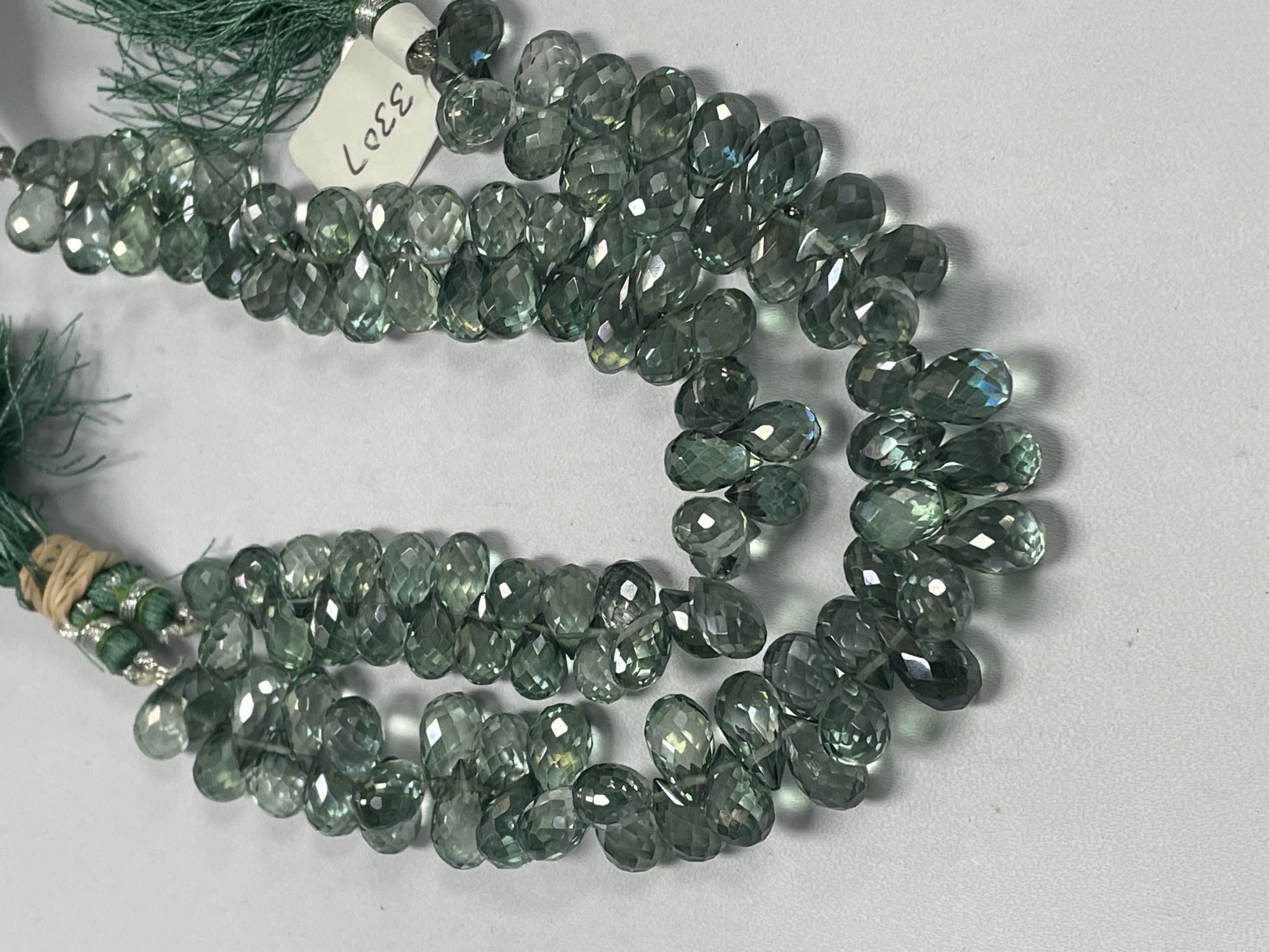 Green Mystic Quartz Drop Faceted