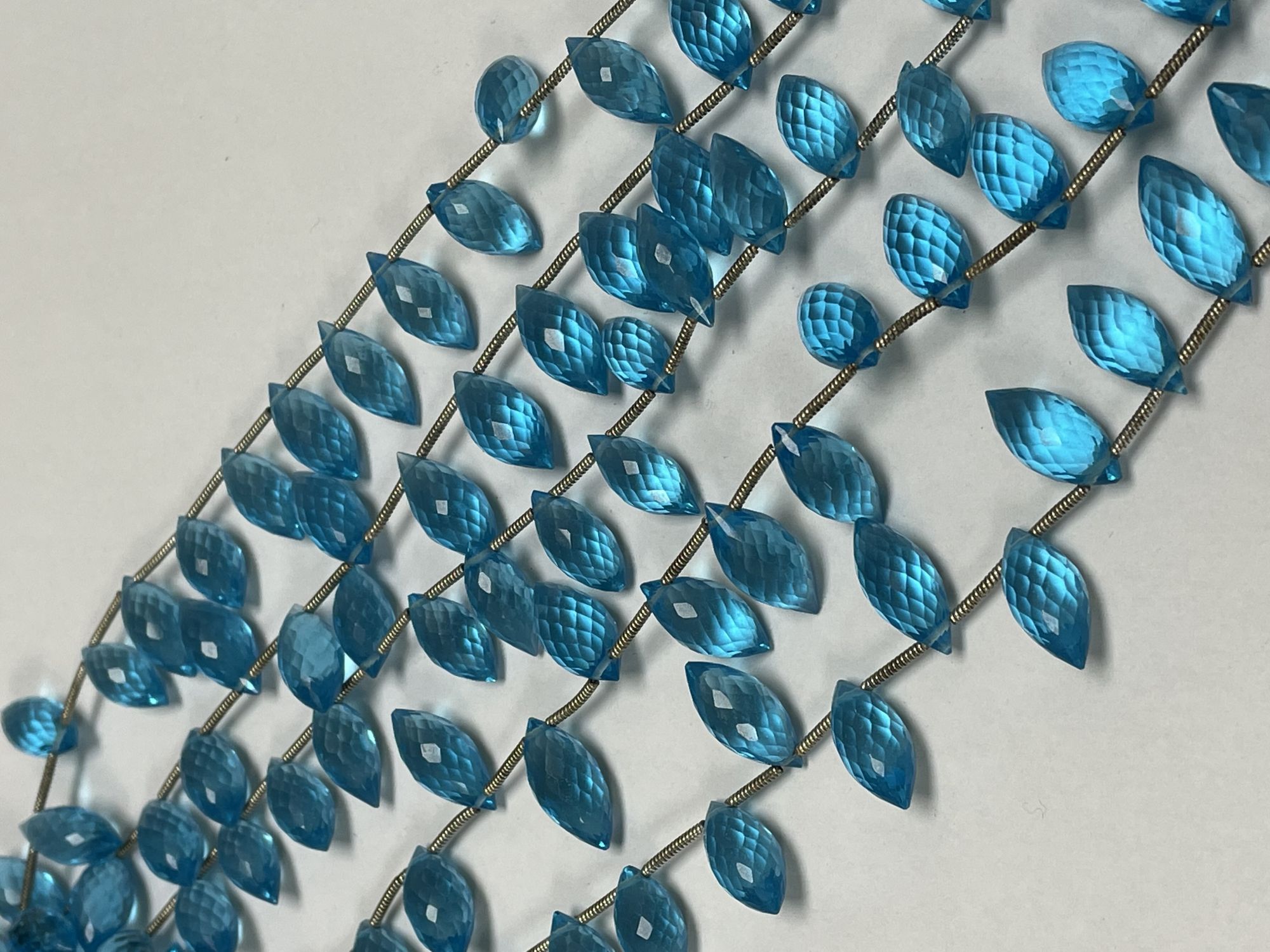 Sky Blue Hydro Quartz Puff Marquise Faceted