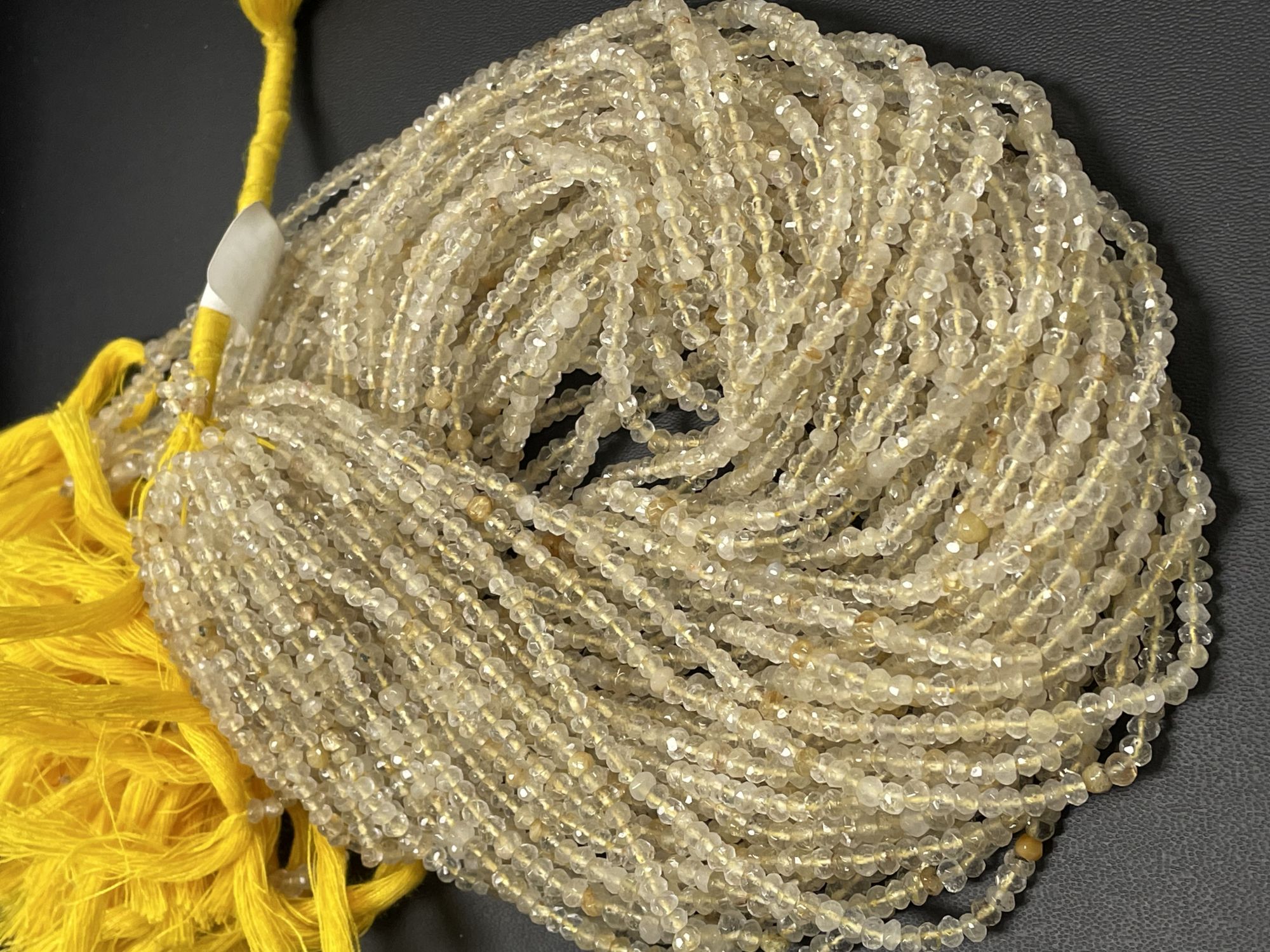 Golden Rutilated Quartz Rondelle Faceted