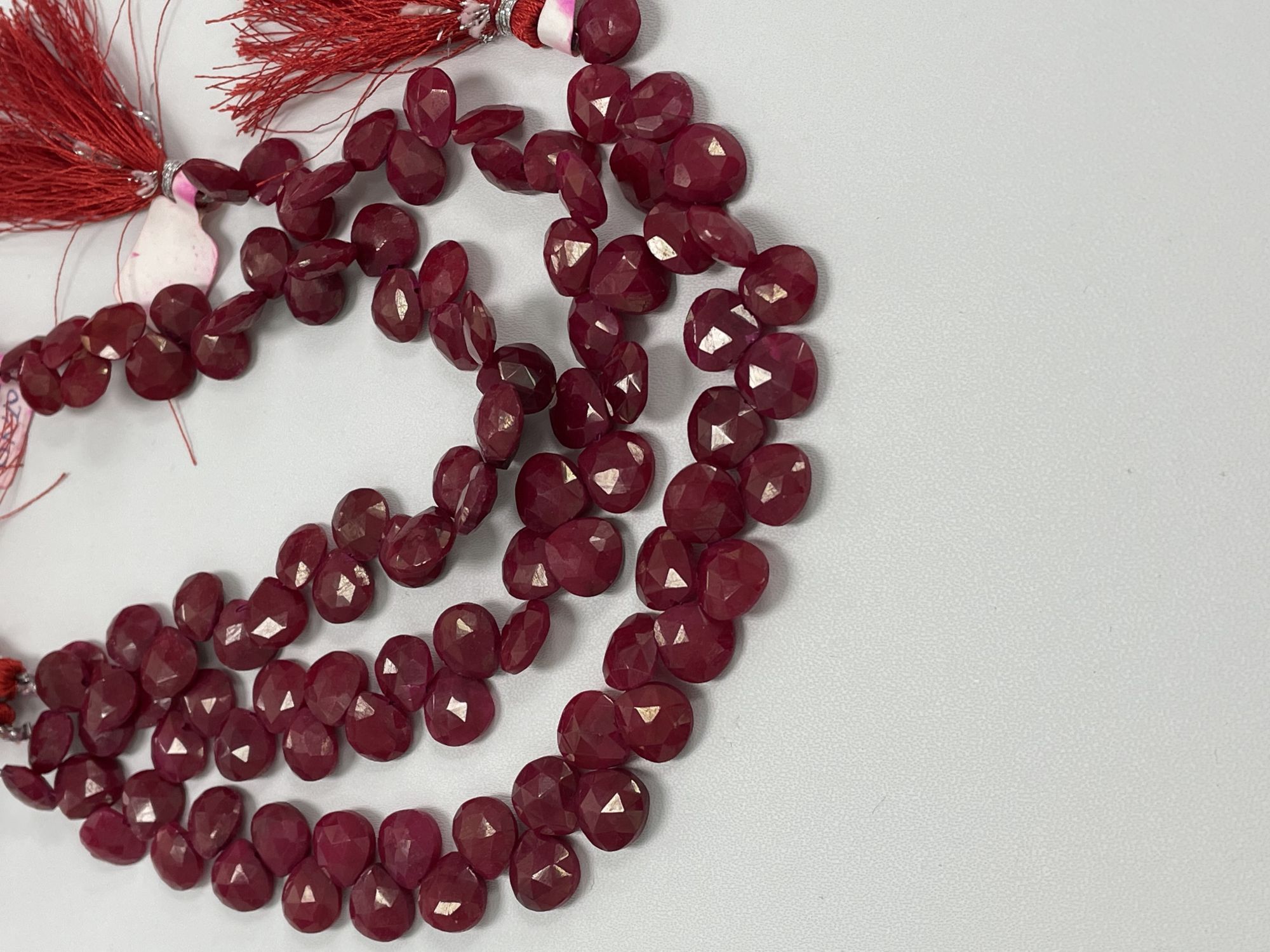 Dyed Ruby Heart Faceted