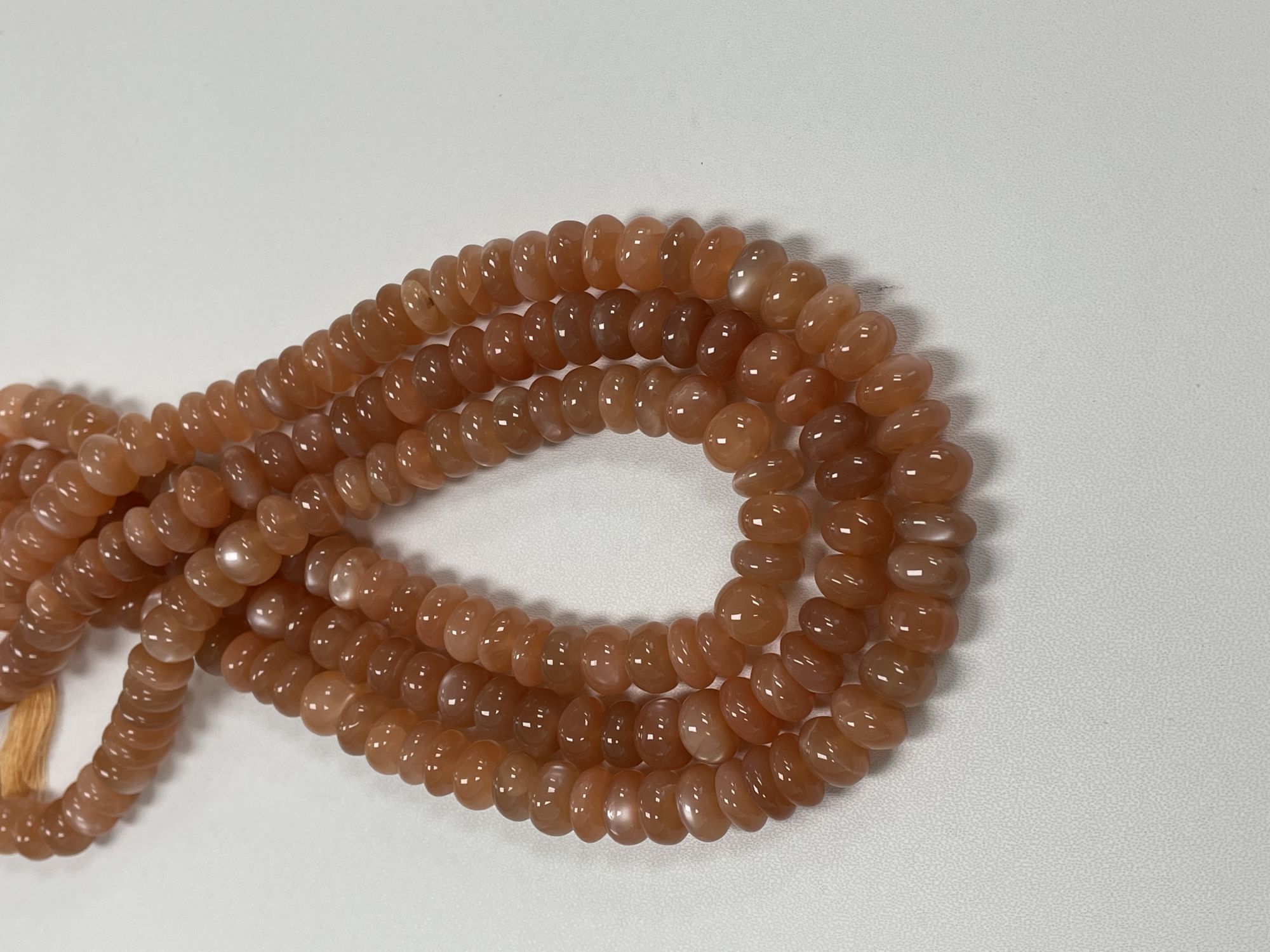 Peach Moonstone Rondelle Smooth