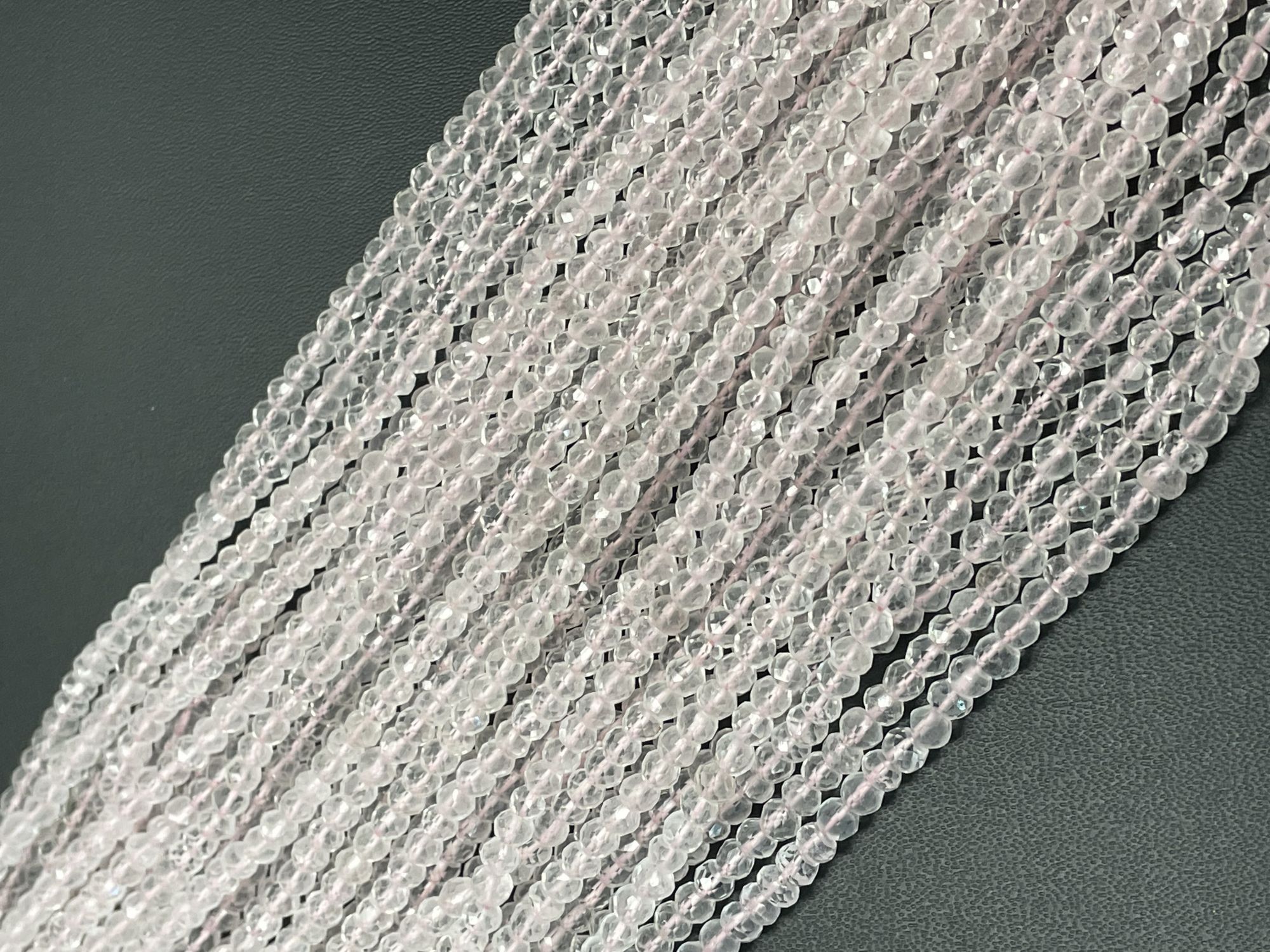 Rose Quartz Rondelle Faceted