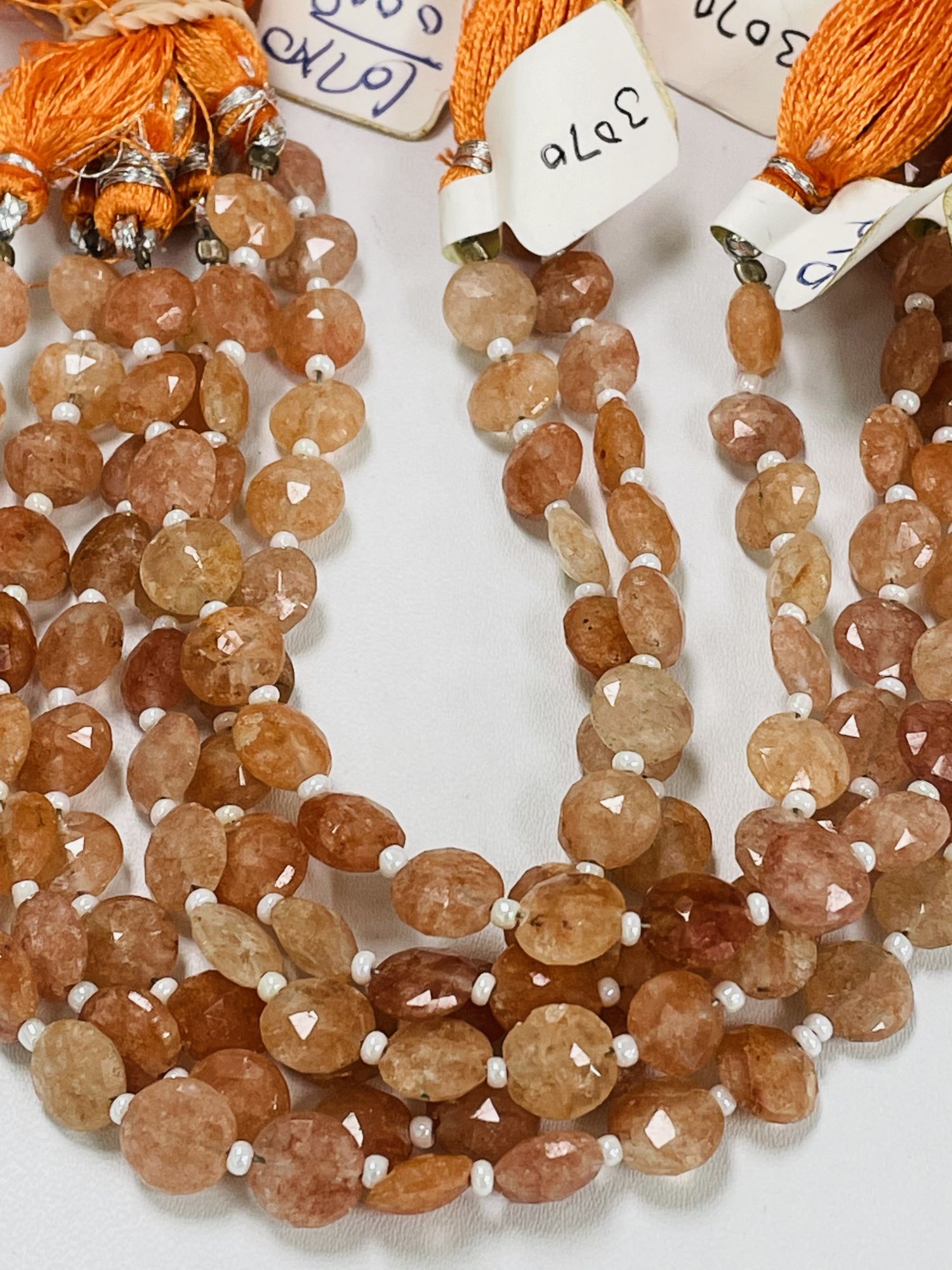 Peach Strawberry Quartz Coin Faceted