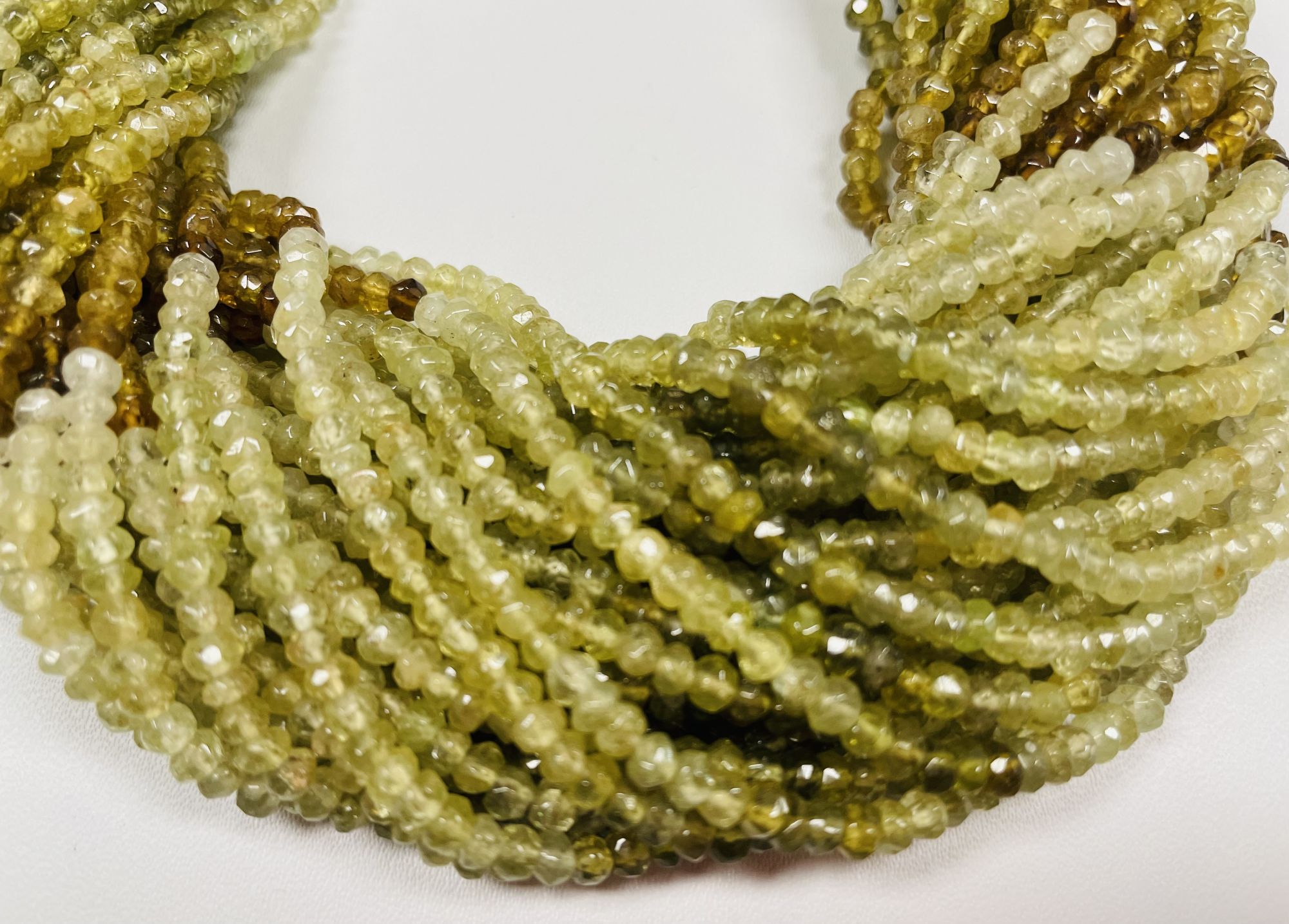 Shaded Grossular Garnet Rondelle Faceted