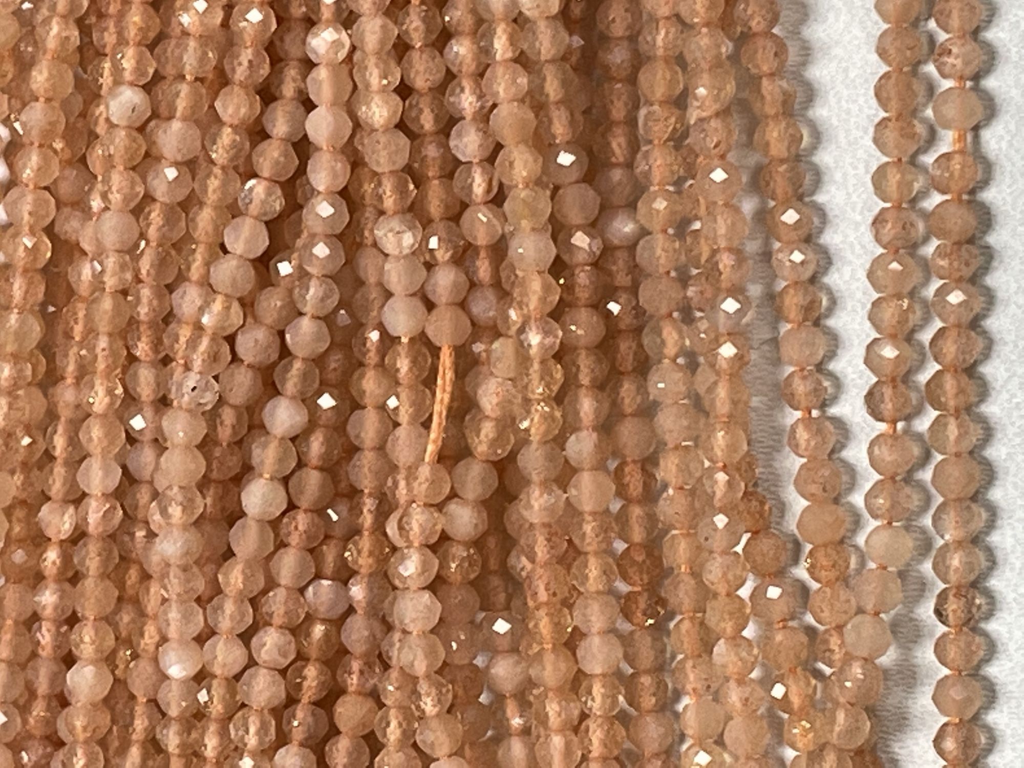 Peach Moonstone Rondelle Faceted