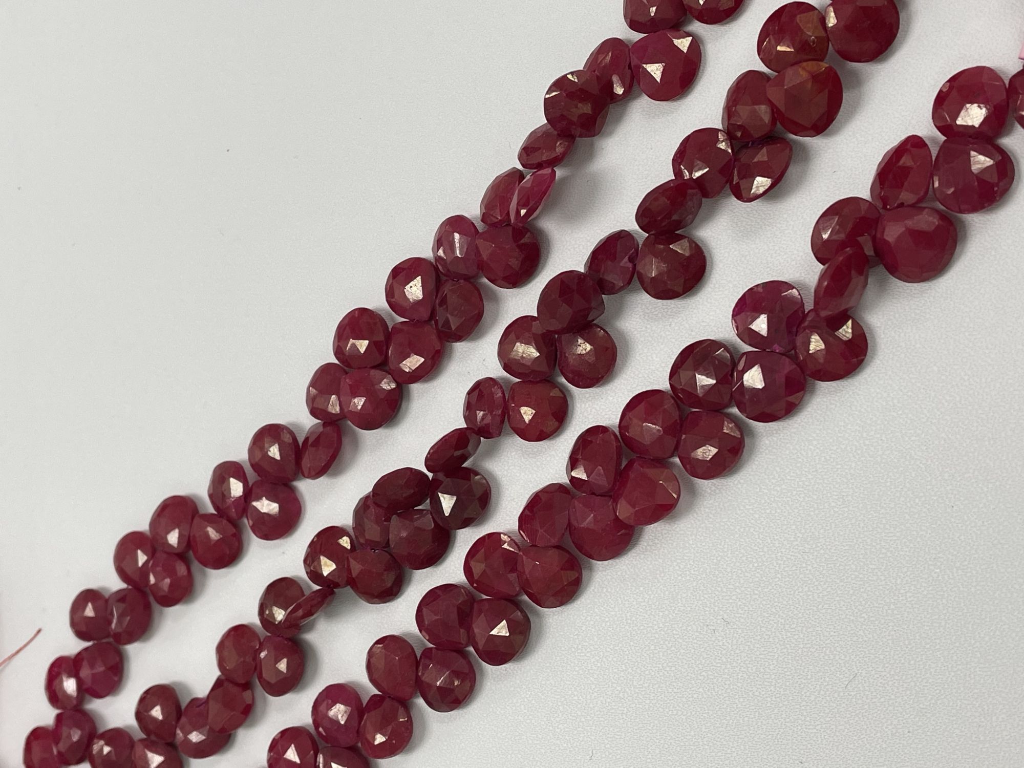 Dyed Ruby Heart Faceted
