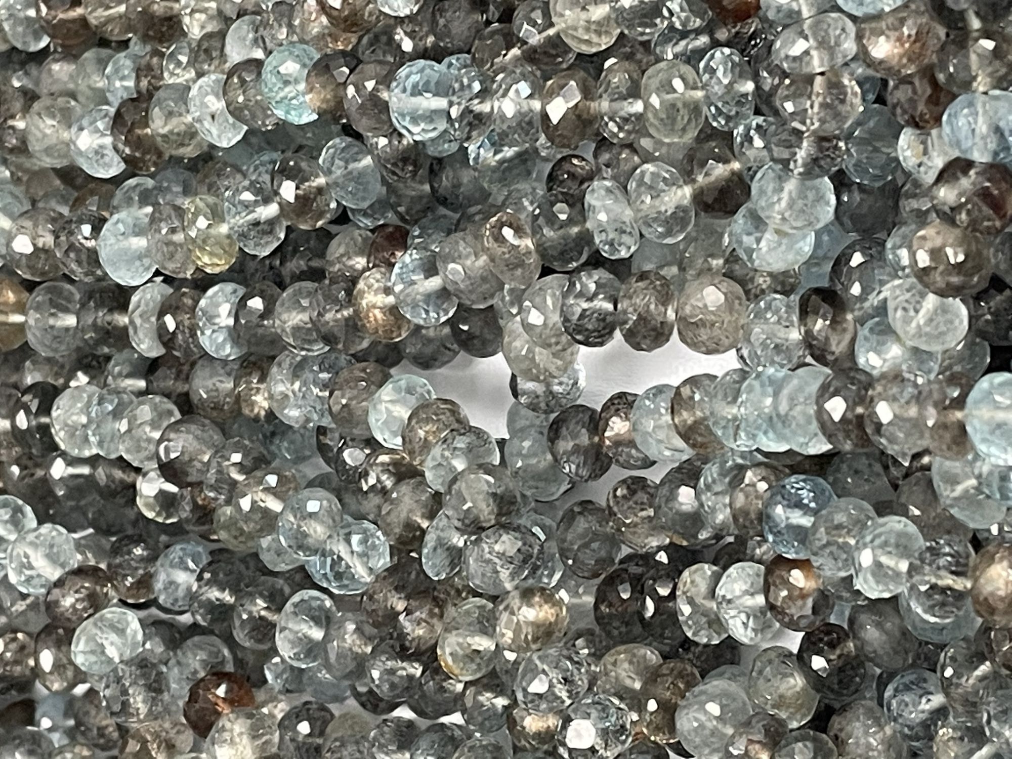 Copper Aquamarine Rondelle Faceted