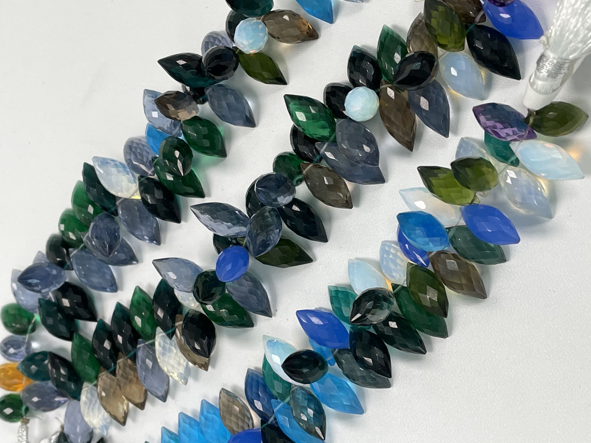 Multi Hydro Quartz Puff Marquise Faceted