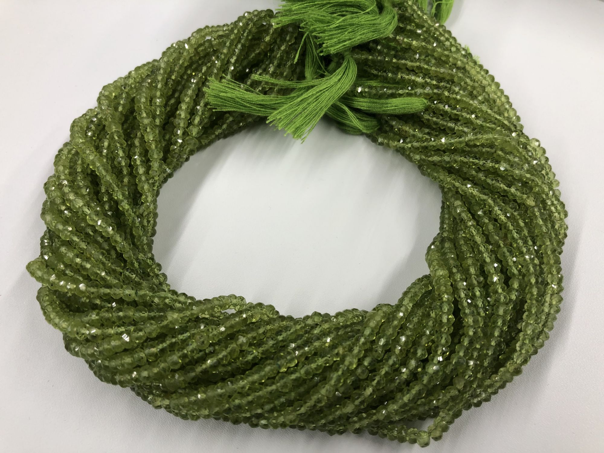 Peridot Rondelles Faceted