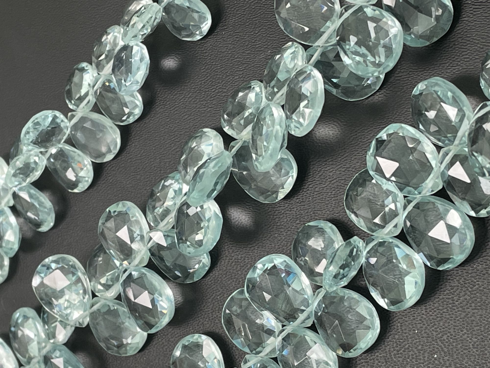 Aquamarine Hydro Quartz Pear Faceted