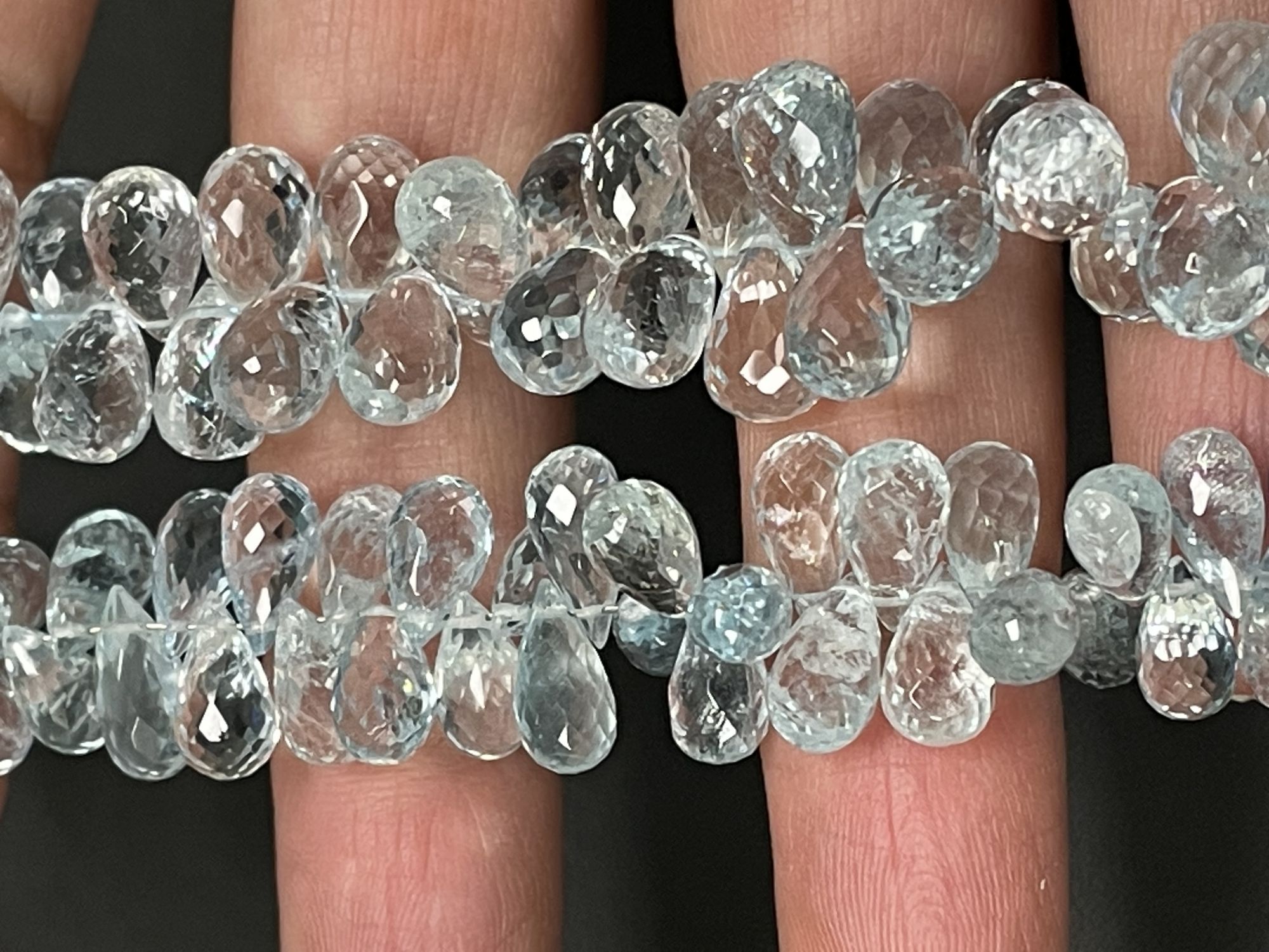 Aquamarine Drop Faceted
