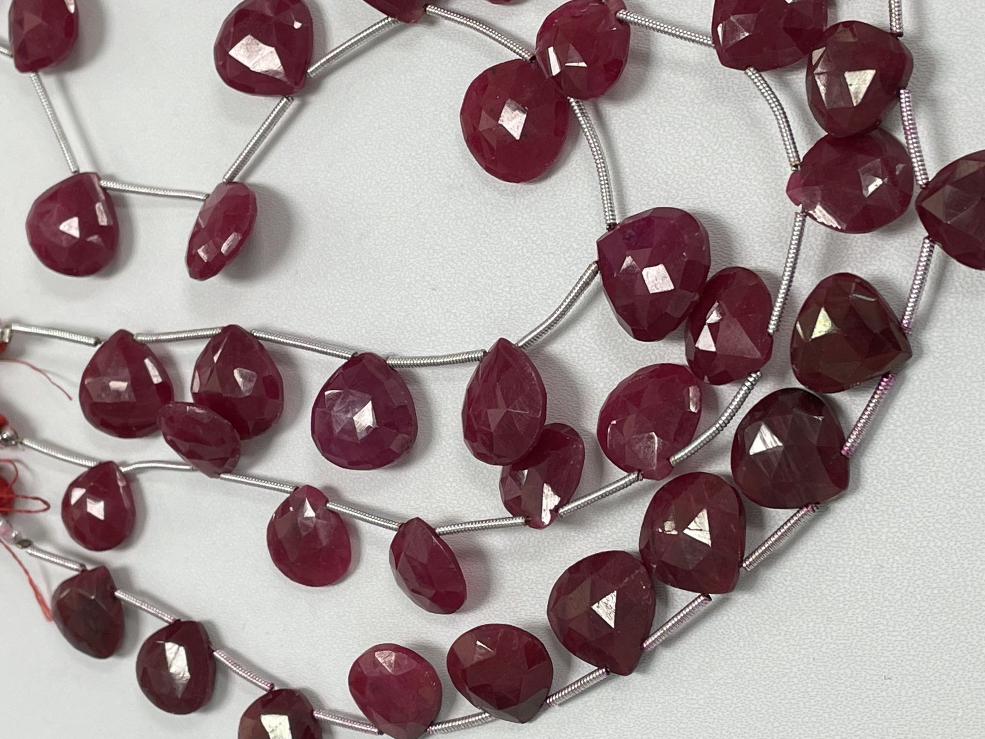 Dyed Ruby Heart Faceted