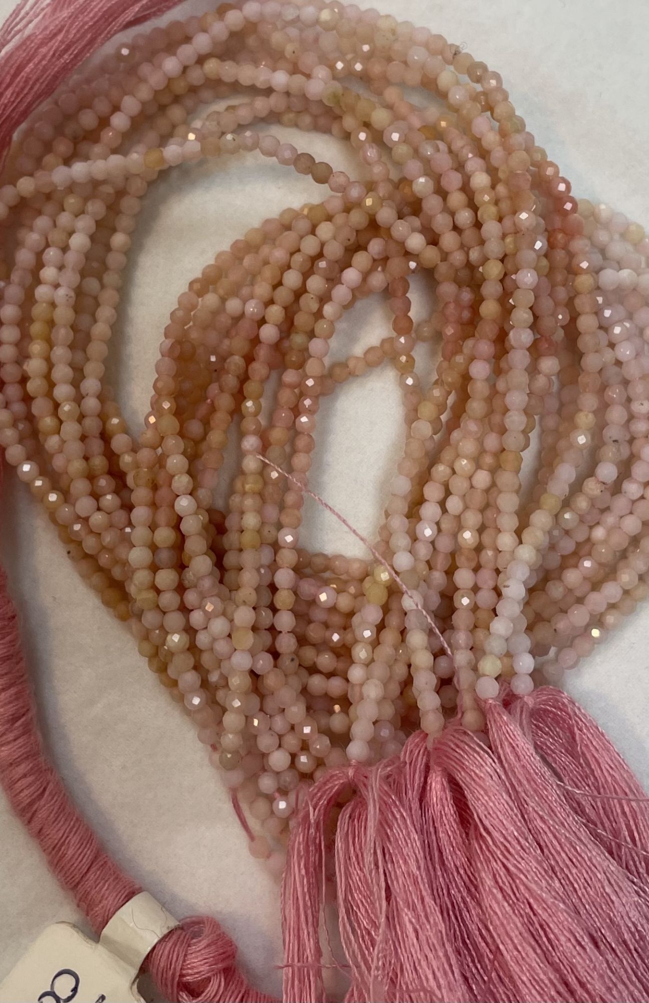 Pink Opal Rondelles Faceted