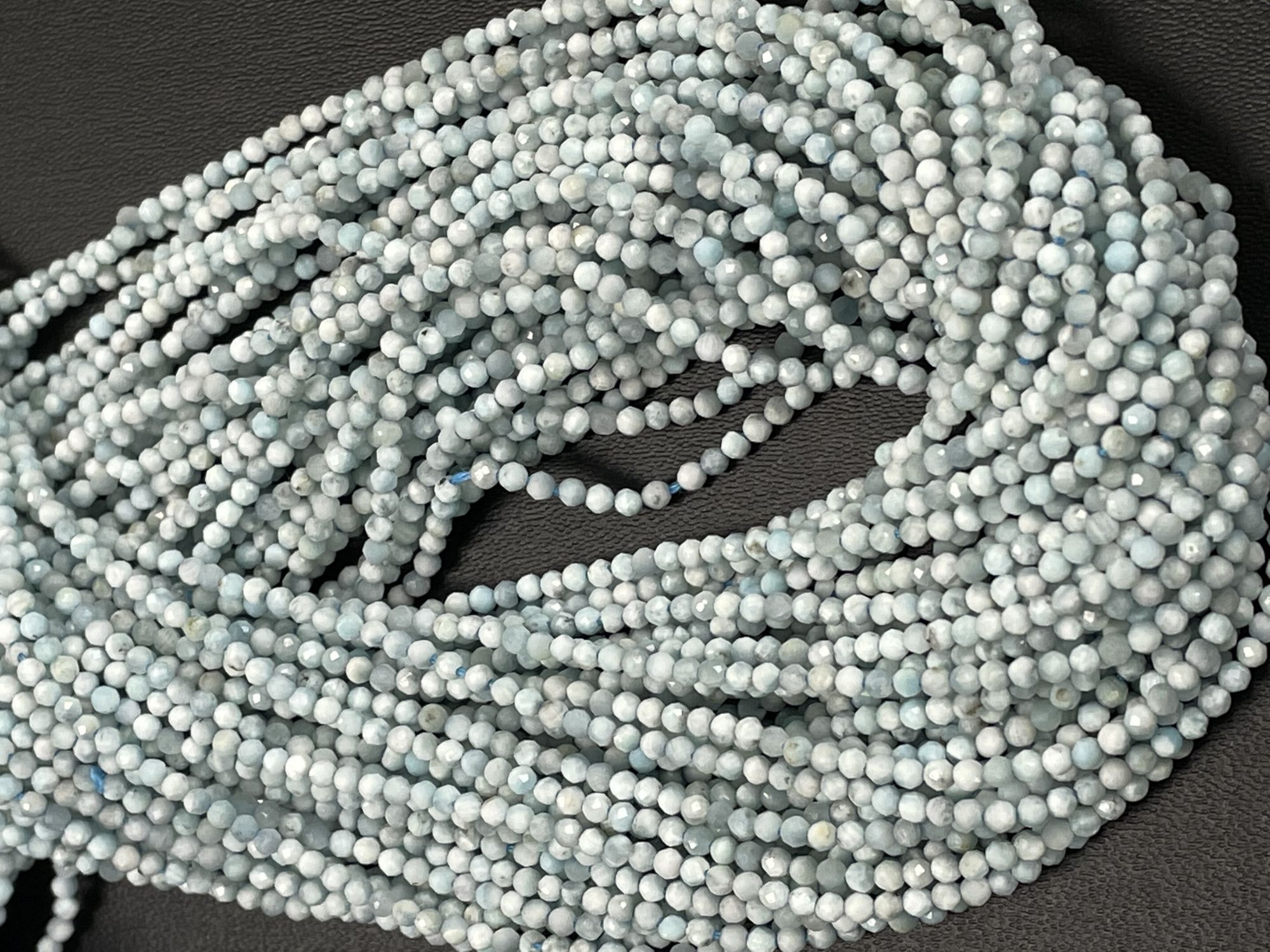 Larimar Rondelle Faceted