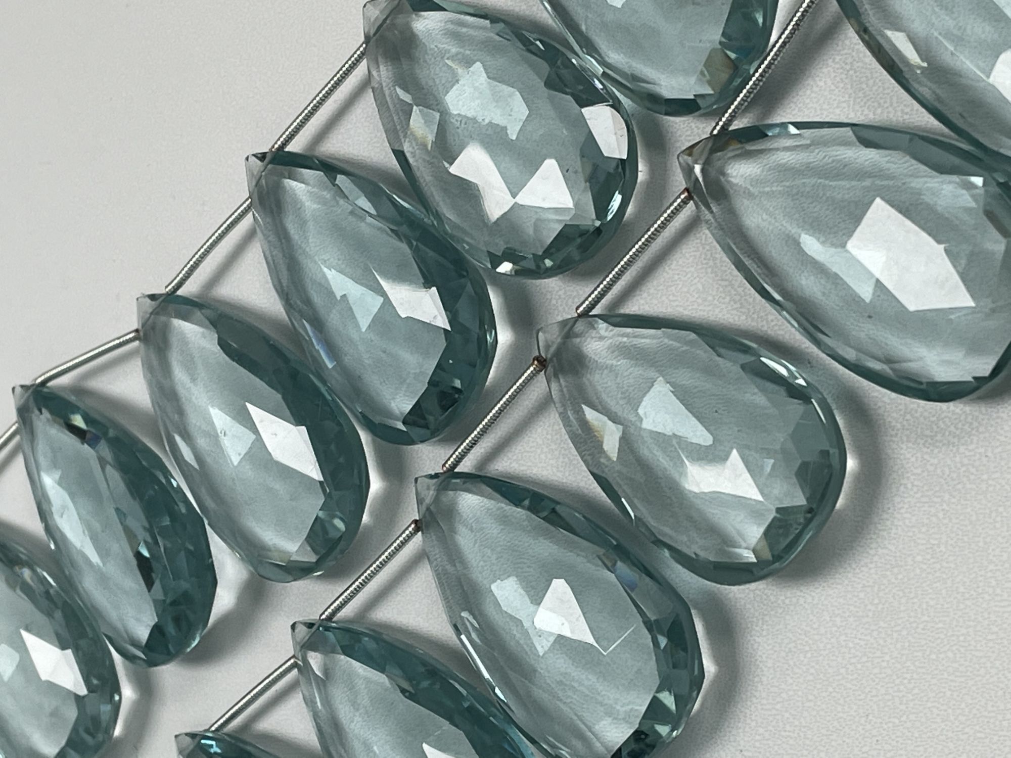 Aquamarine Hydro Quartz Pear Faceted