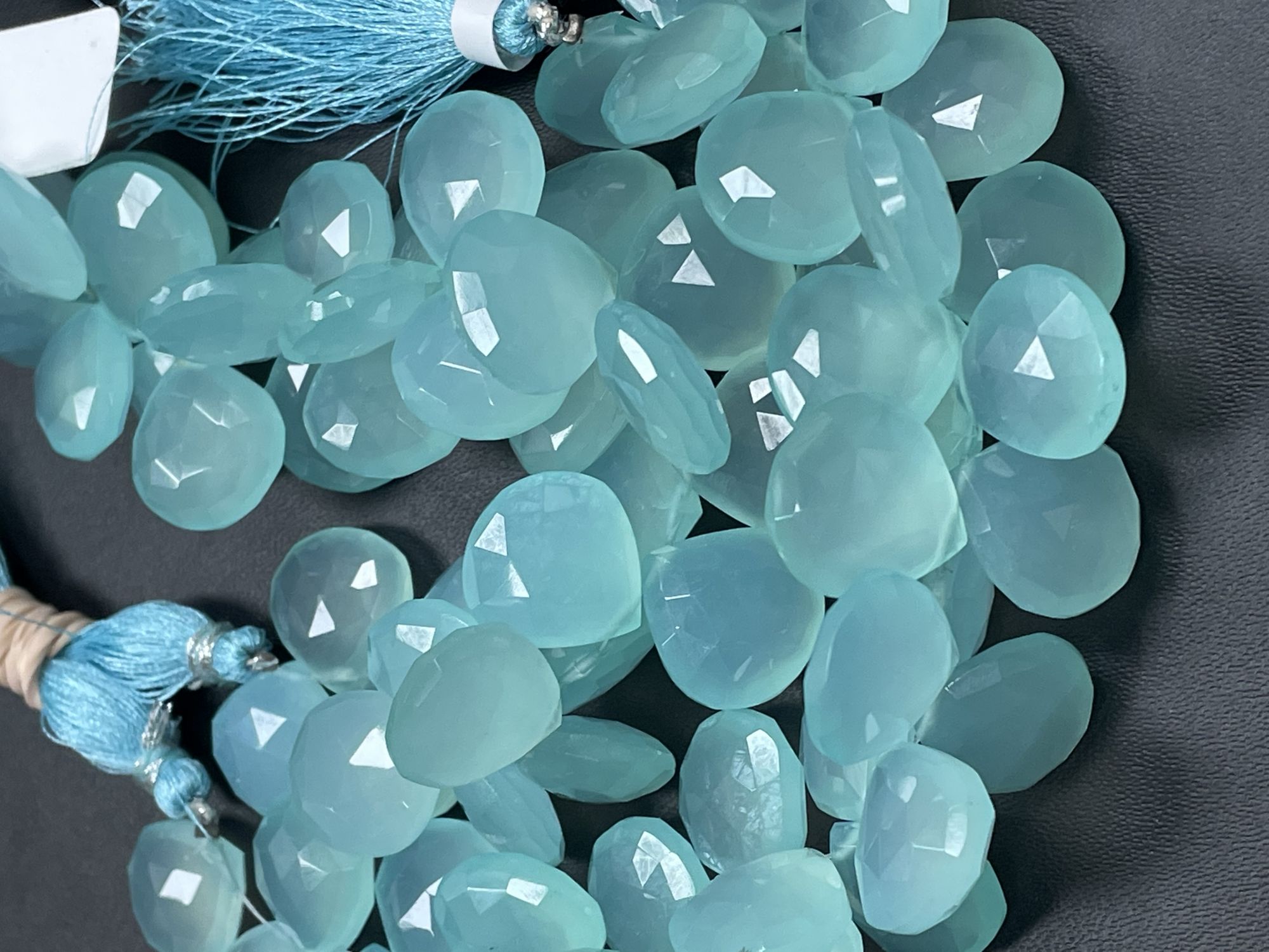 Aqua Chalcedony Heart Faceted