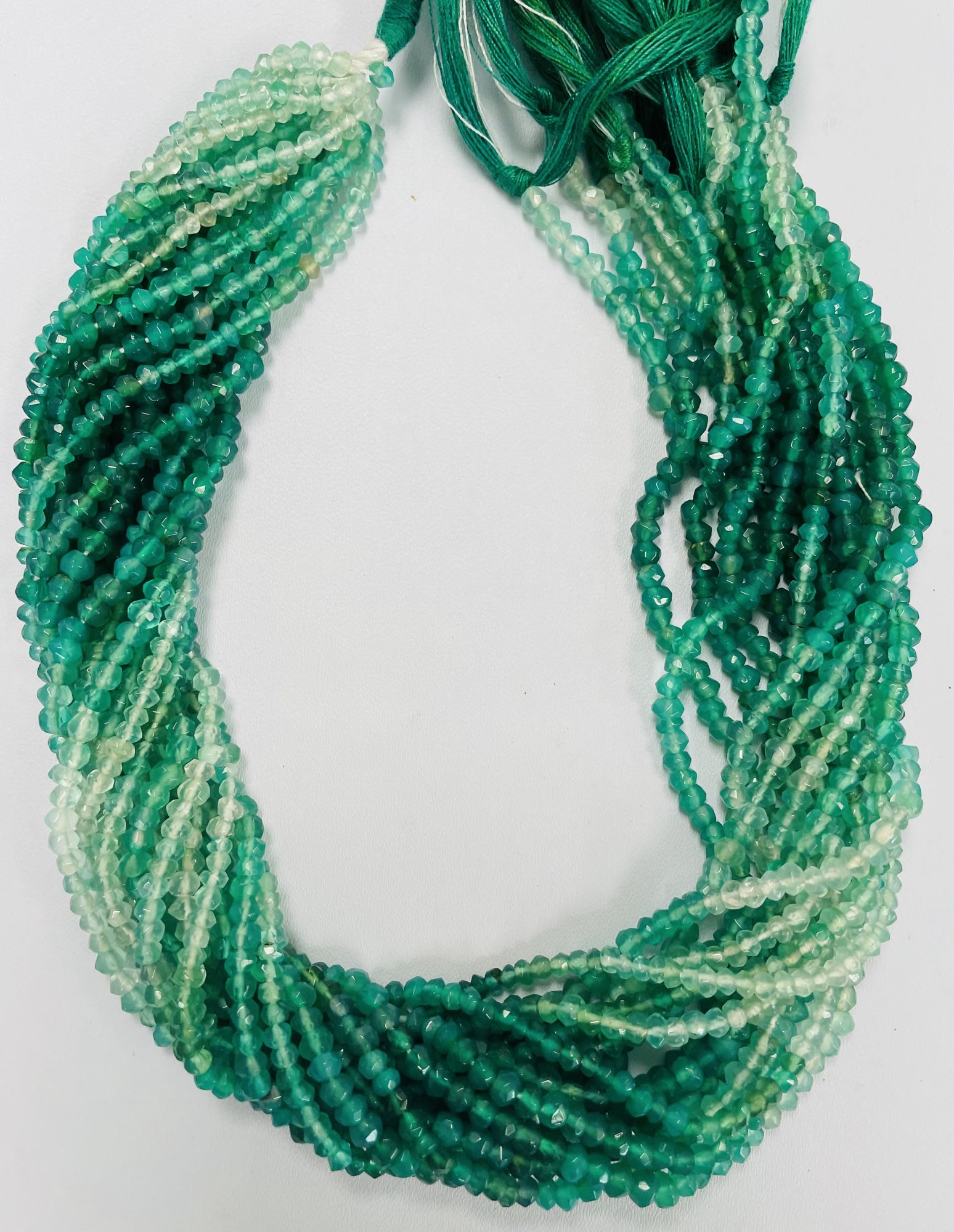 Shaded Onyx Rondelle Faceted