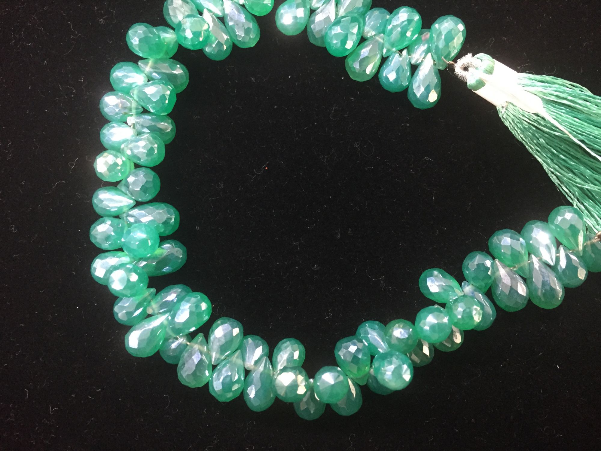 Mystic Green Onyx  Drops Faceted