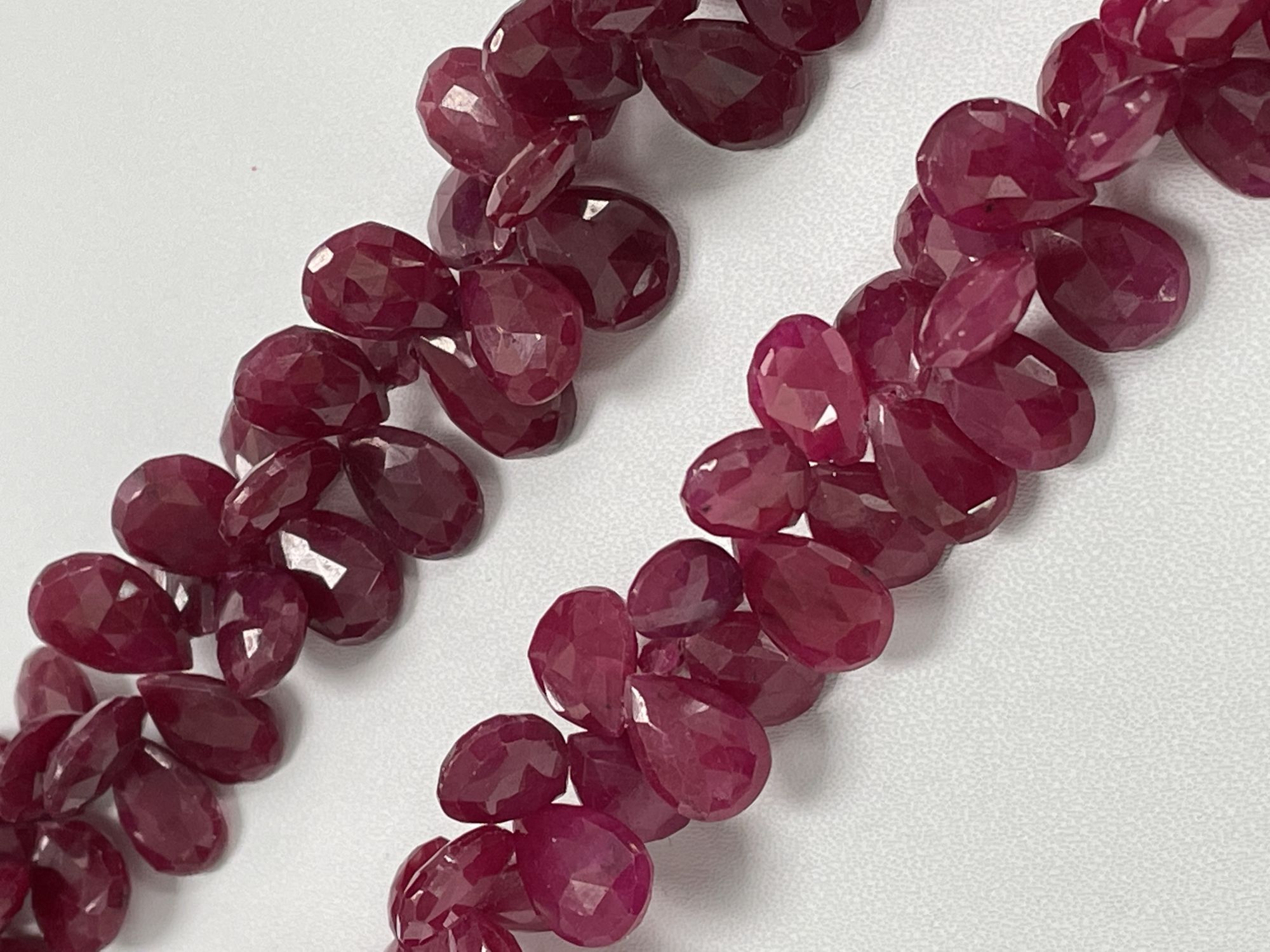 Dyed Ruby Pear Faceted