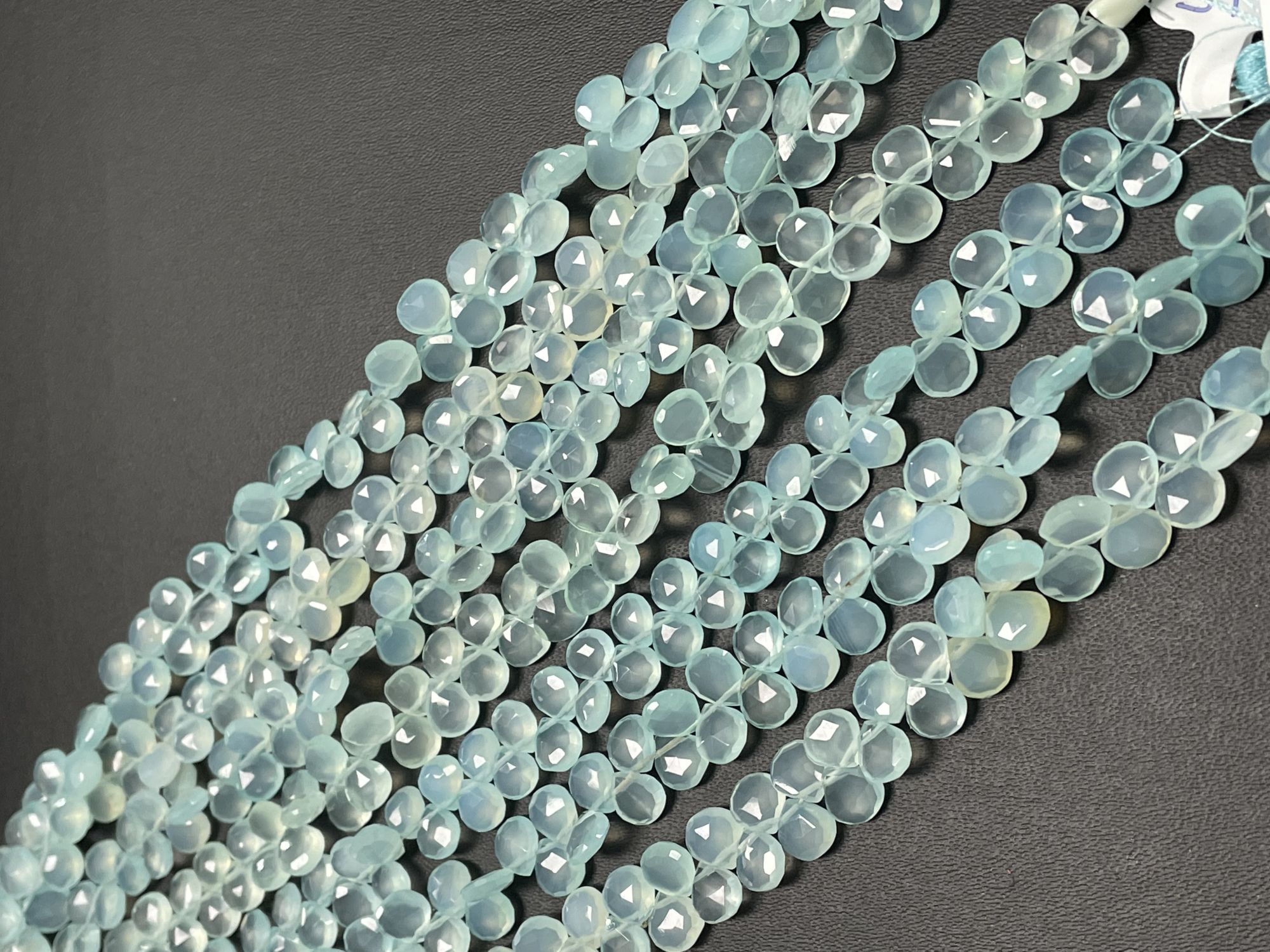 Aqua Chalcedony Heart Faceted
