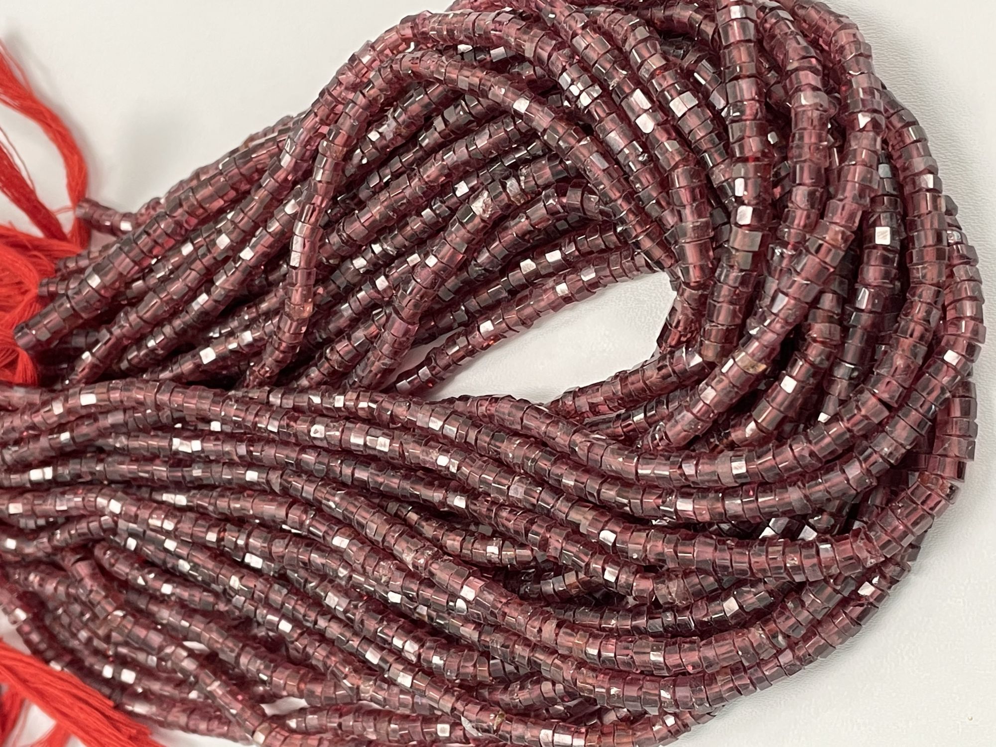 Red Garnet Heishi Faceted