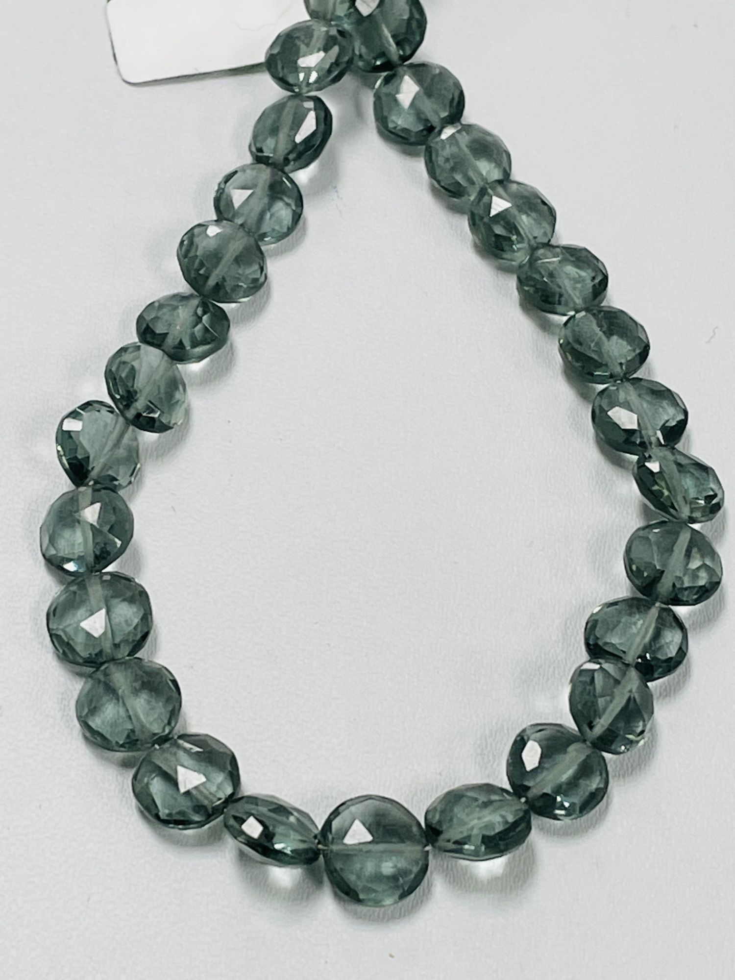 Grey Hydro Quartz Coin Faceted