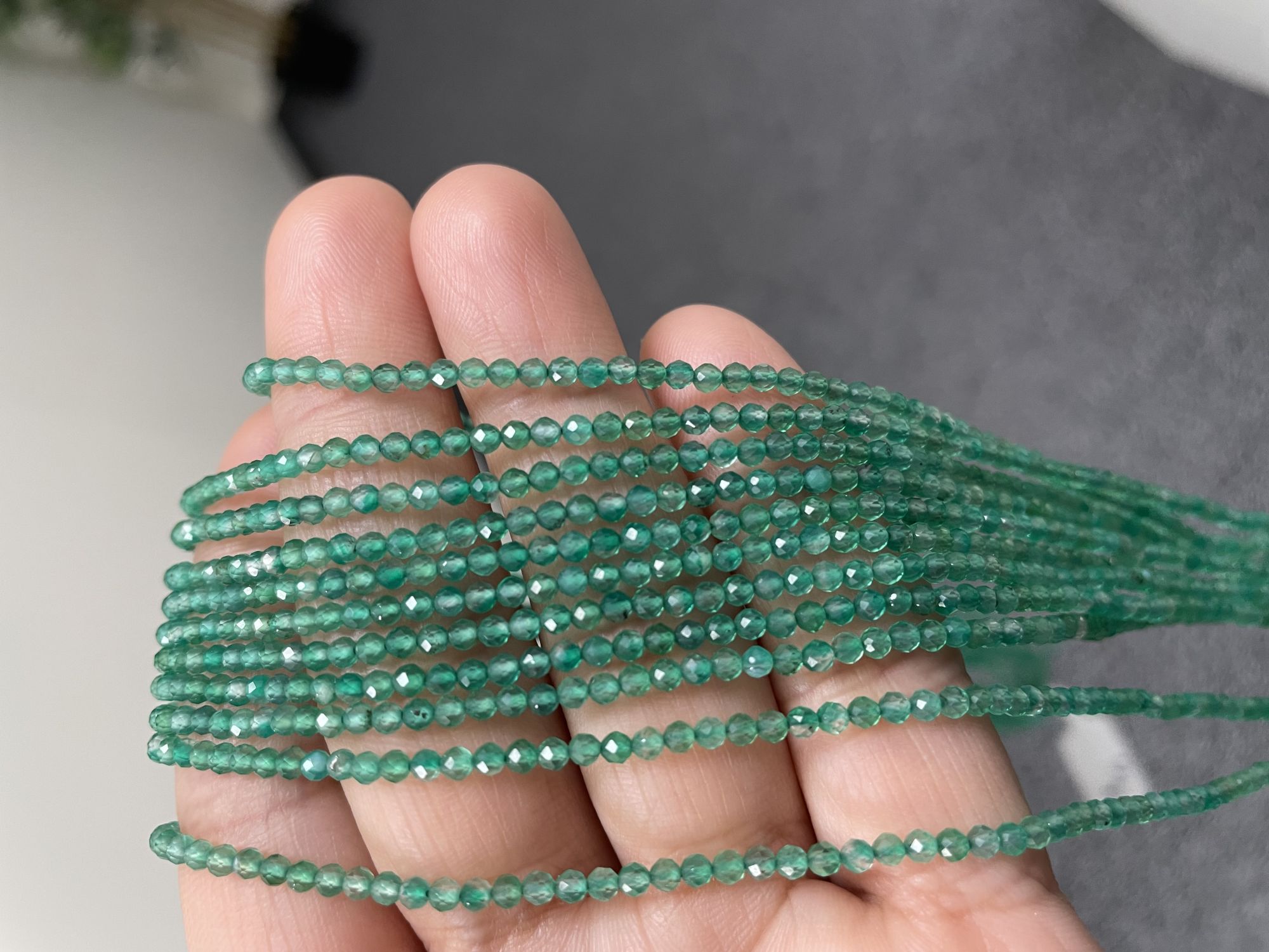 Green Onyx Rondelle Faceted