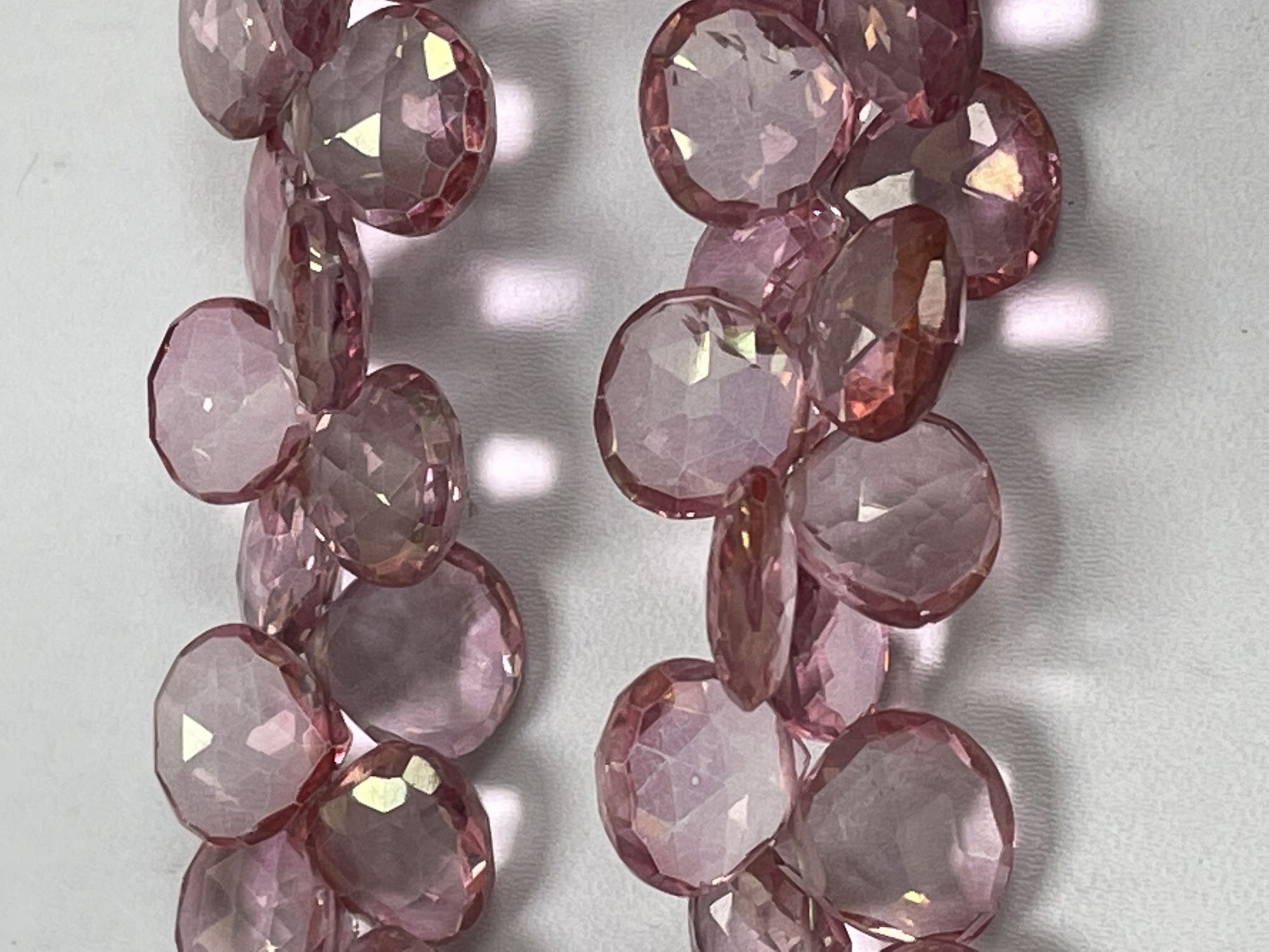 Pink Mystic Quartz Heart Faceted