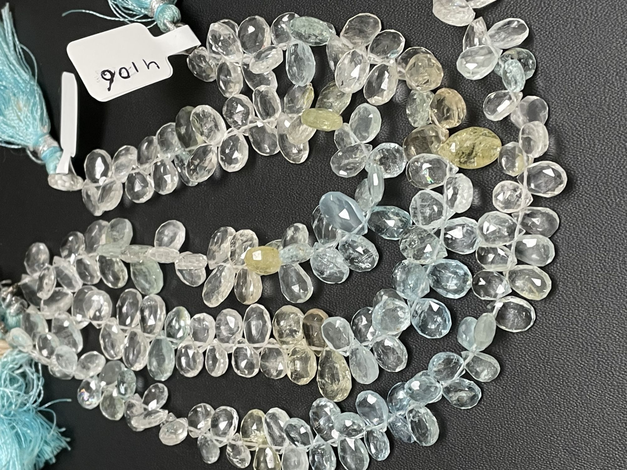Multi Aquamarine Pear Faceted