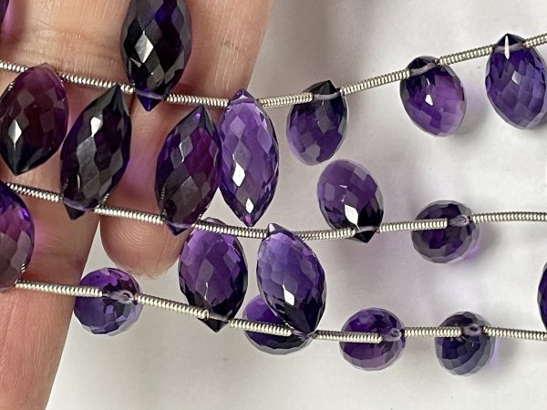 Purple Hydro Quartz Puff Marquise Faceted